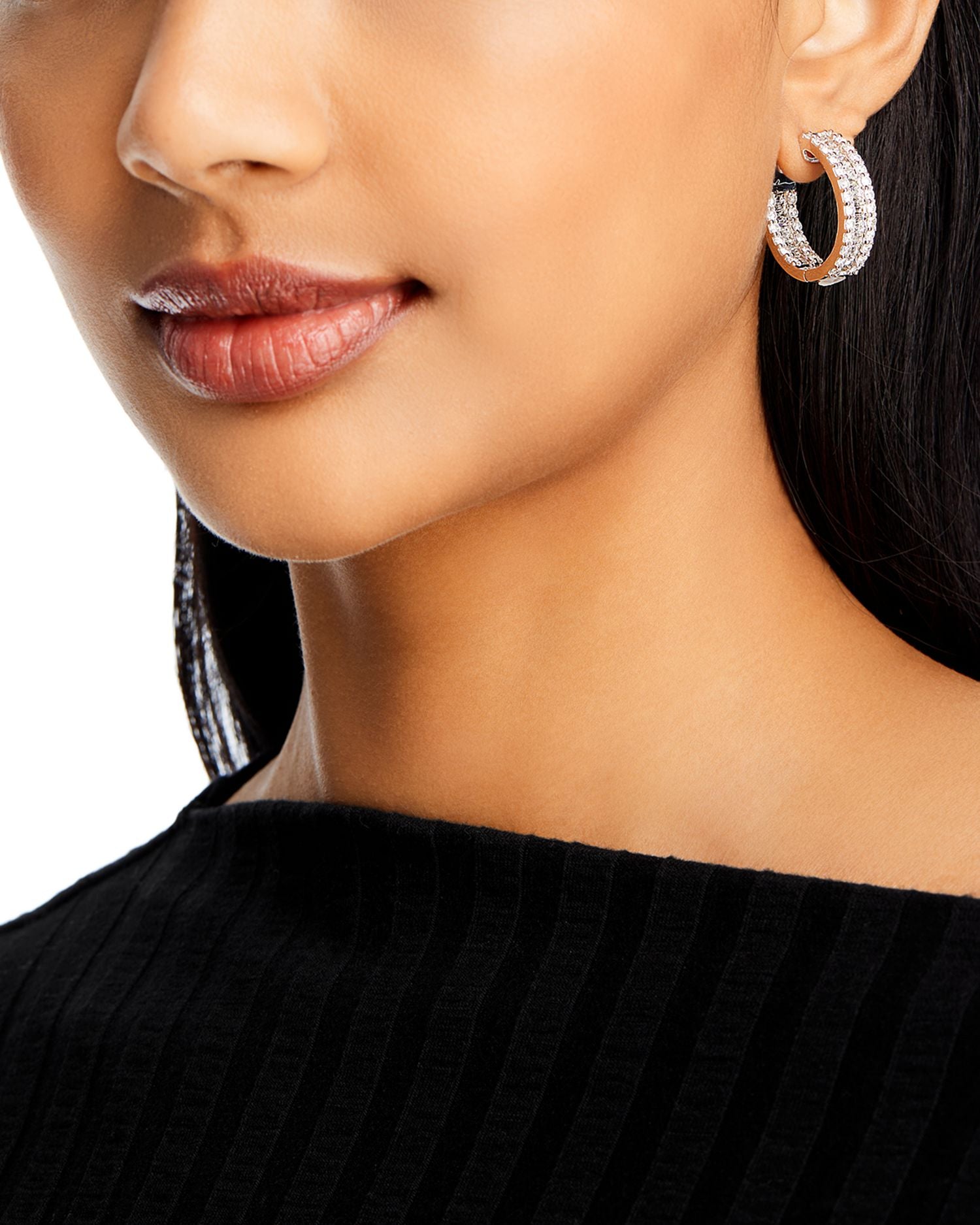 Diamond Baguette & Round Small Hoop Earrings, 5.54 ct. t.w.