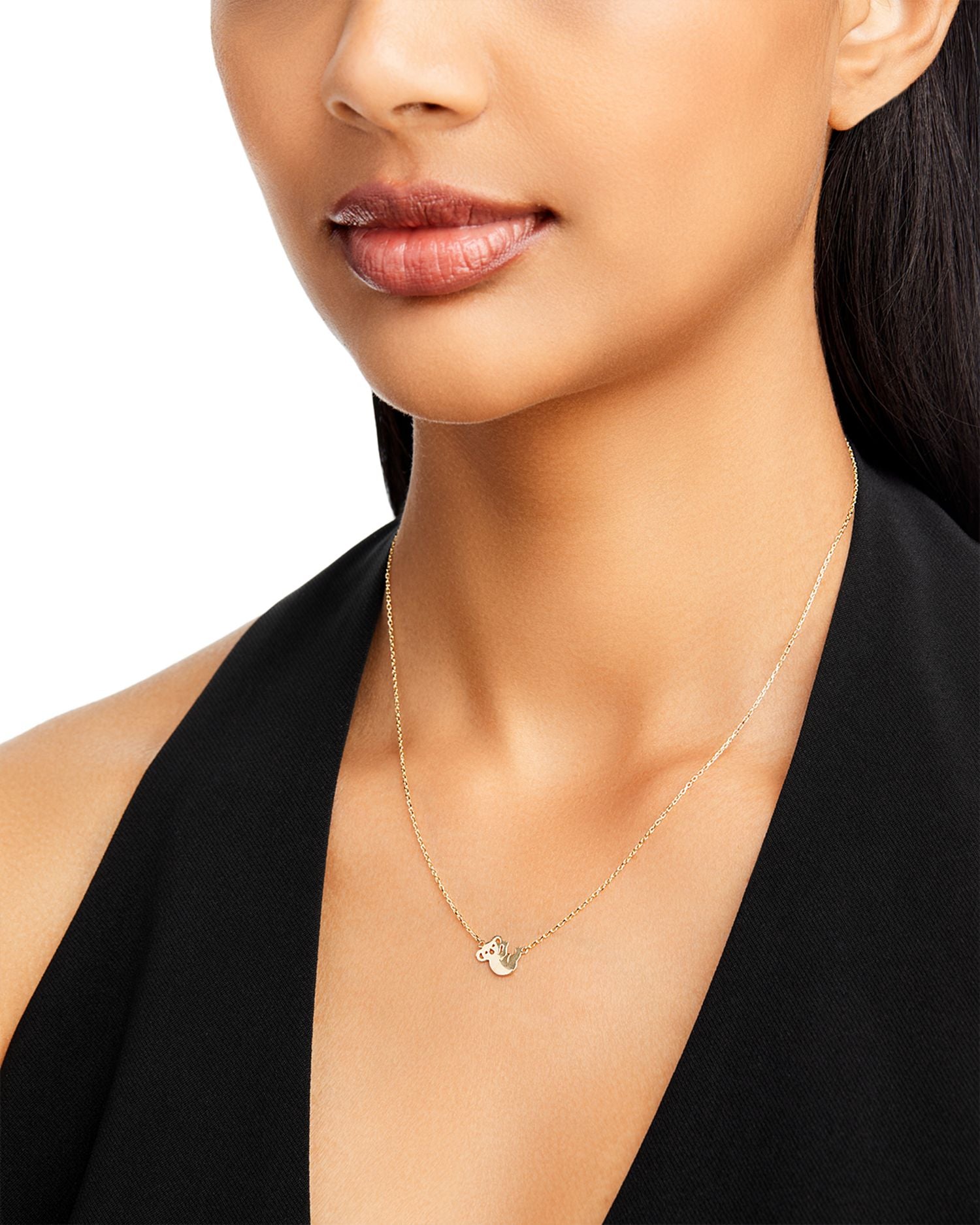 14K Yellow Gold Koala Bear Pendant Necklace, 17'