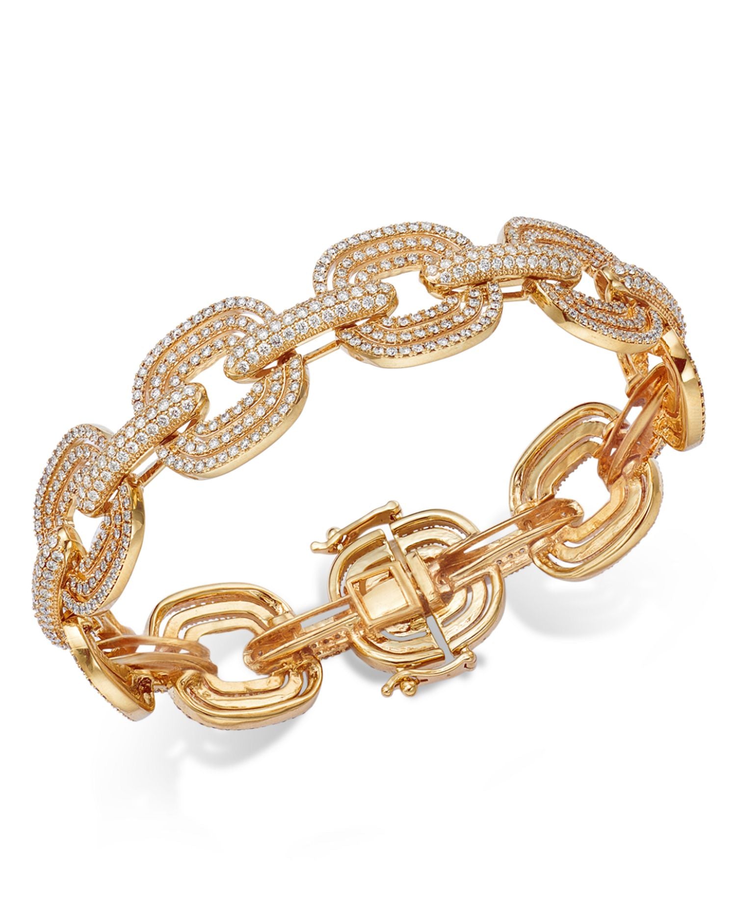 Diamond Link Bracelet in 14K Yellow Gold, 6.0 ct. t.w.
