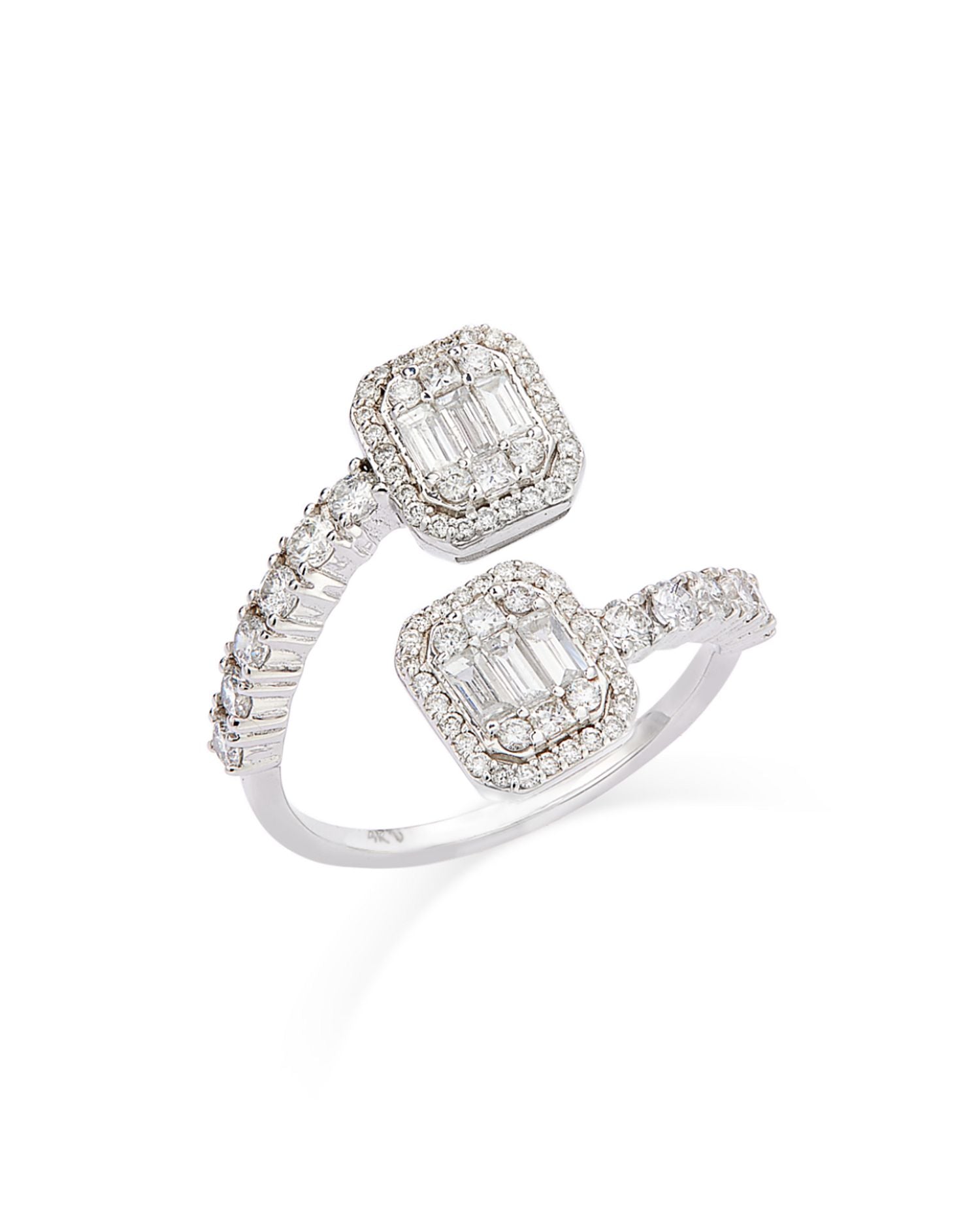 Diamond Multi Cut Bypass Ring 14K White Gold, 1.0 ct. t.w.