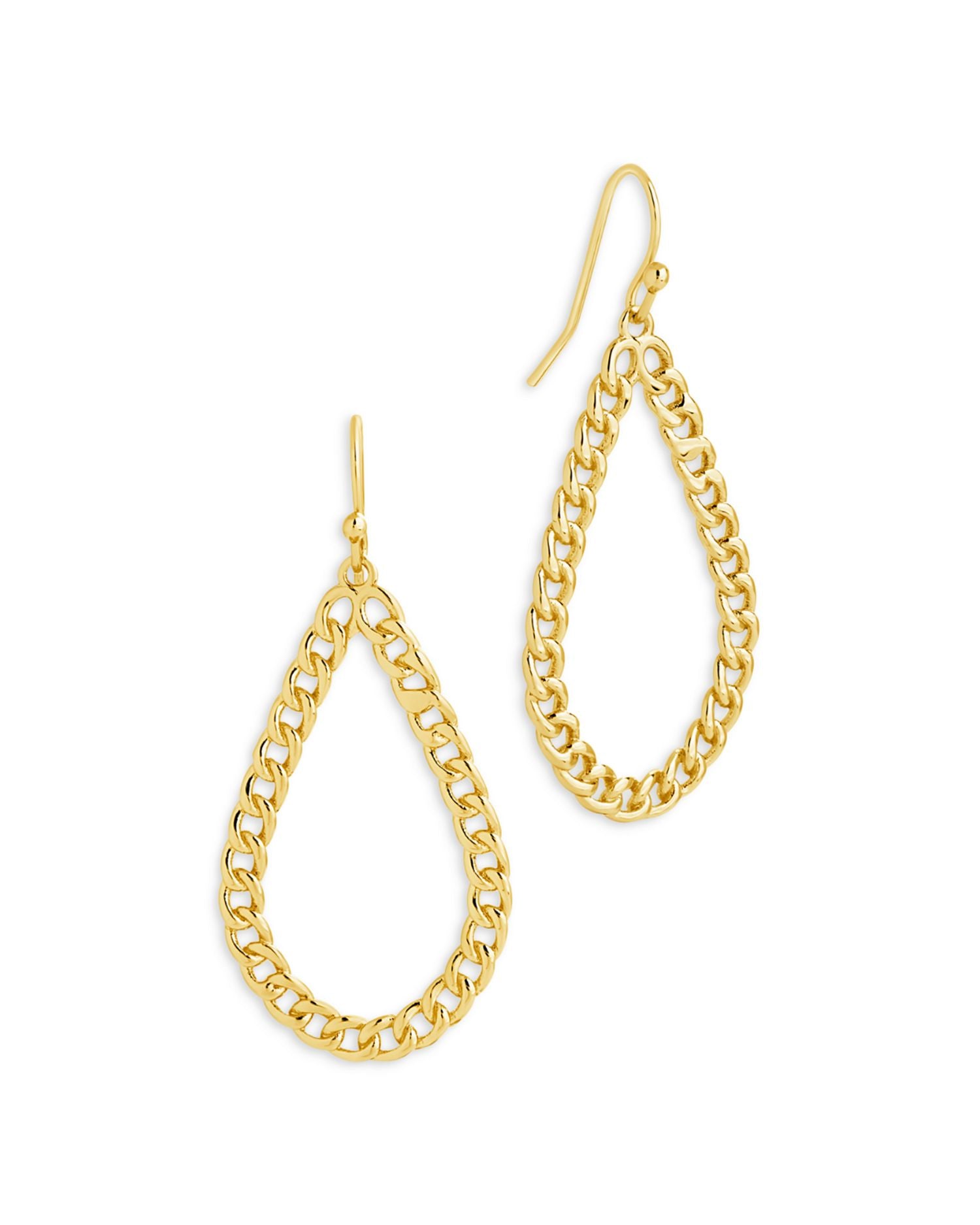 Nikole Curb Chain Drop Earrings in 14K Gold Plated or Rhodium Plated