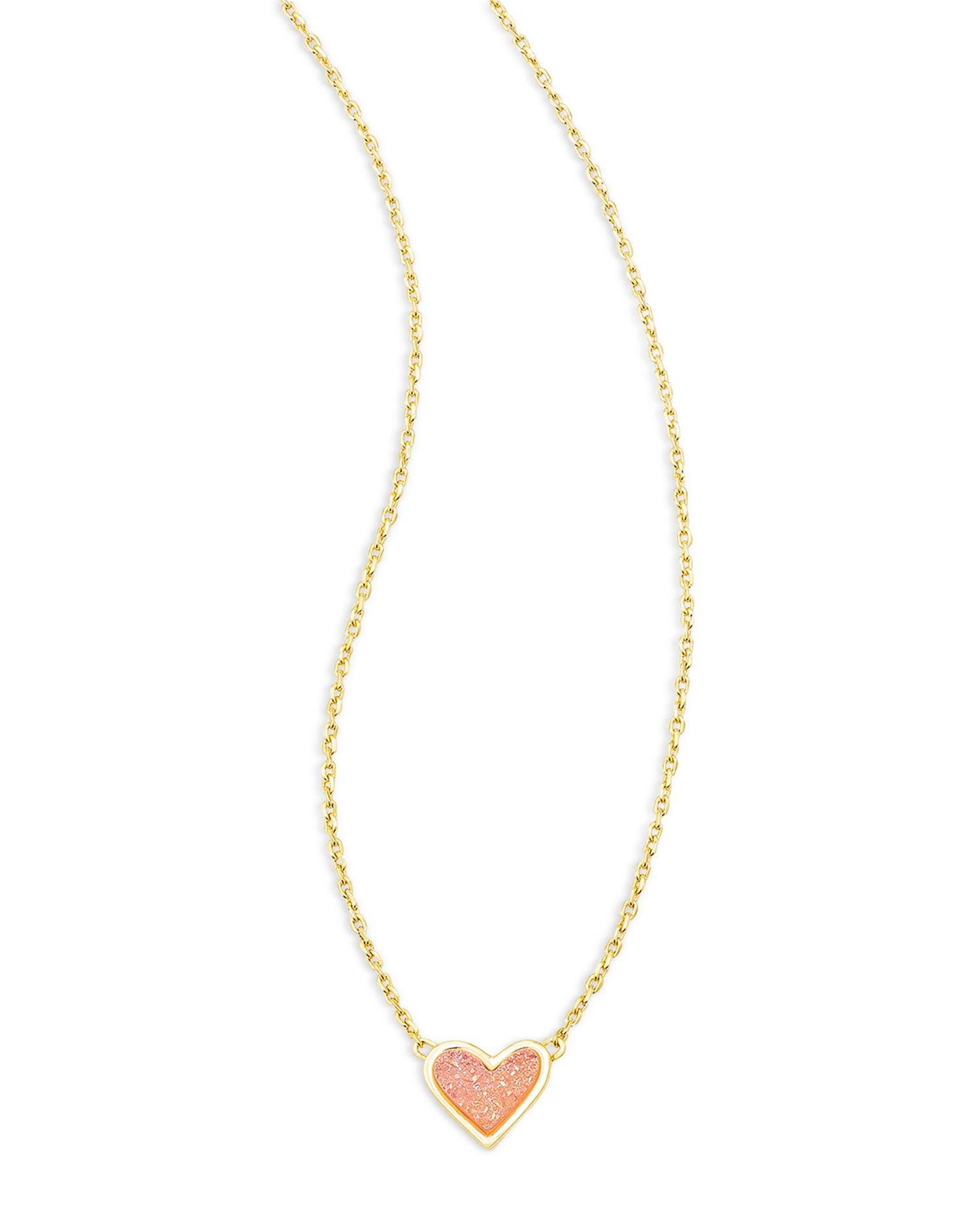Drusy Ari Heart Pendant Necklace, 19'