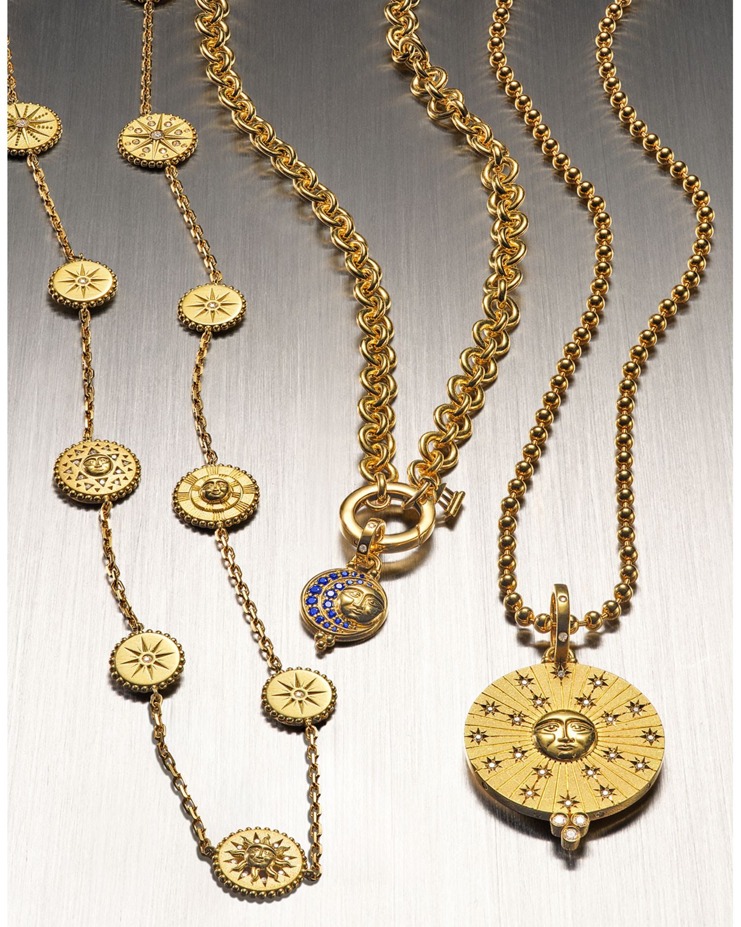 18K Yellow Gold Classic Polished Ball Chain Necklace, 16'