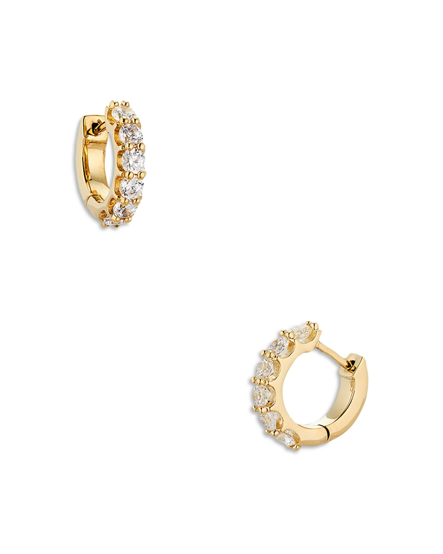 Huggie Hoop Earrings in 18K Gold Plated or Rhodium Plated