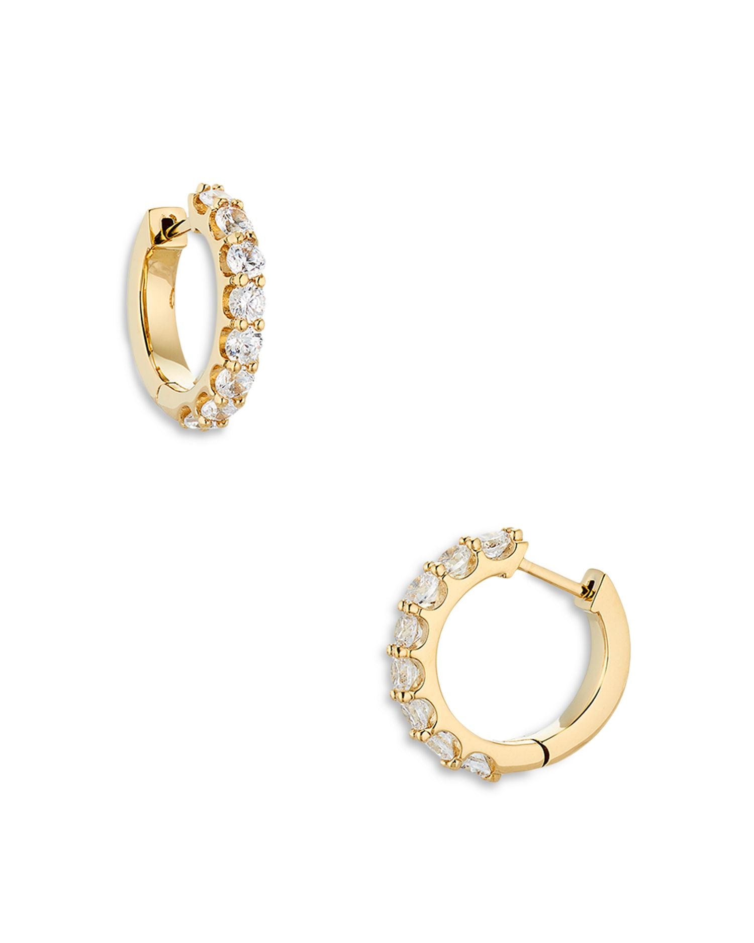 Huggie Hoop Earrings in 18K Gold Plated or Rhodium Plated