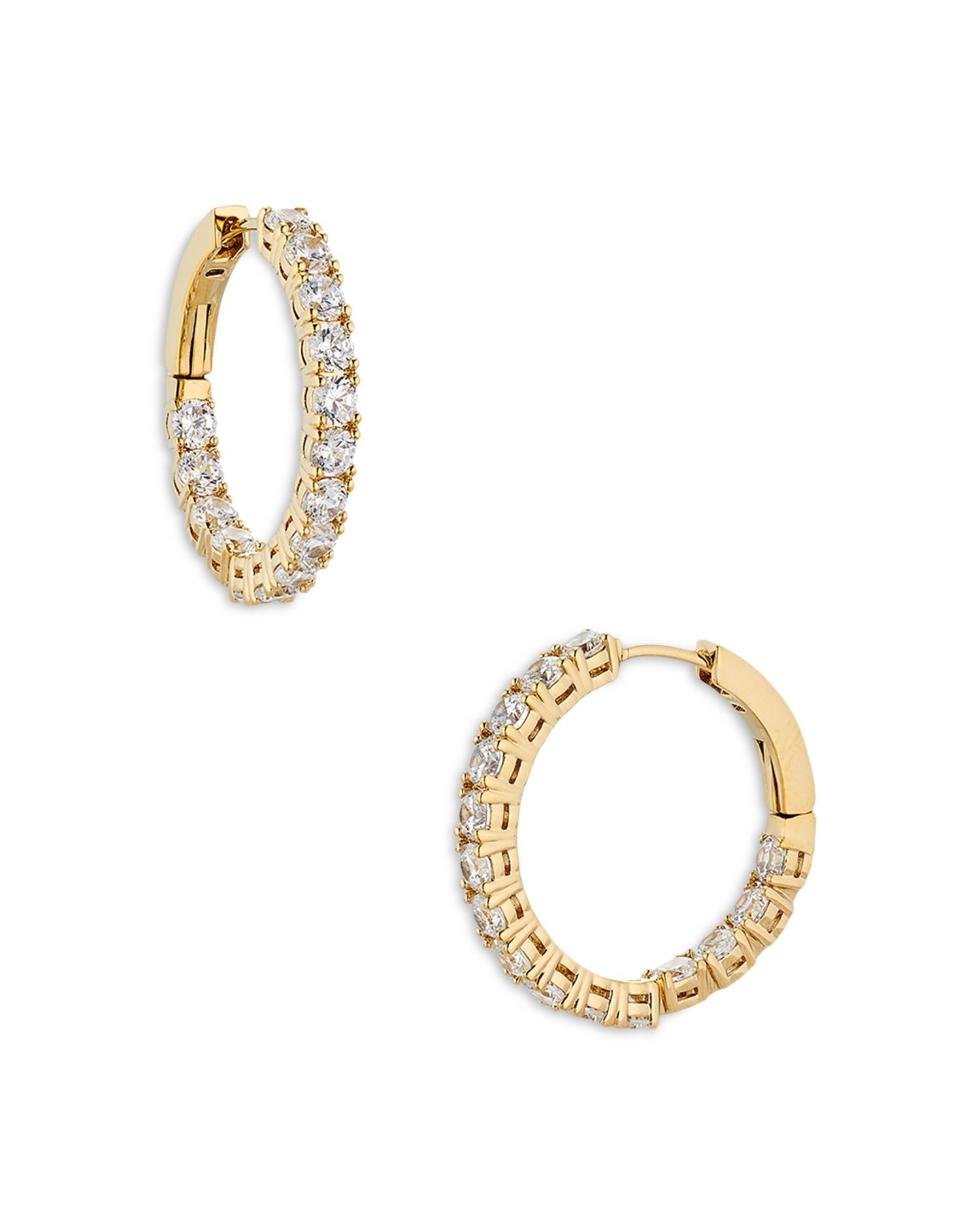 Inside Out Hoop Earrings in 18K Gold Plated or Rhodium Plated