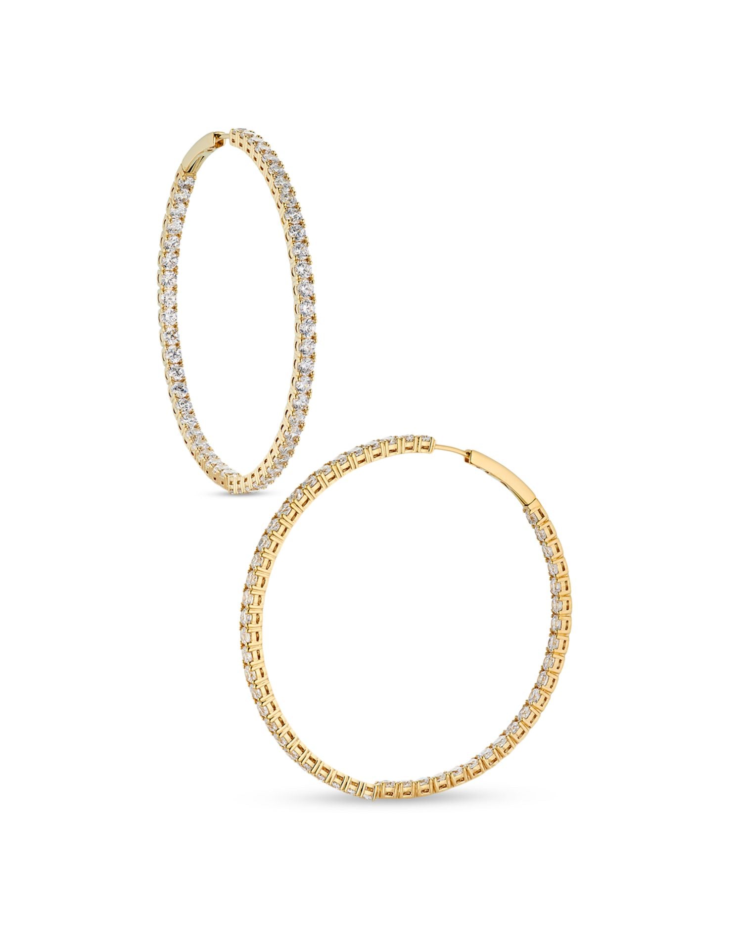 Inside Out Hoop Earrings in 18K Gold Plated or Rhodium Plated