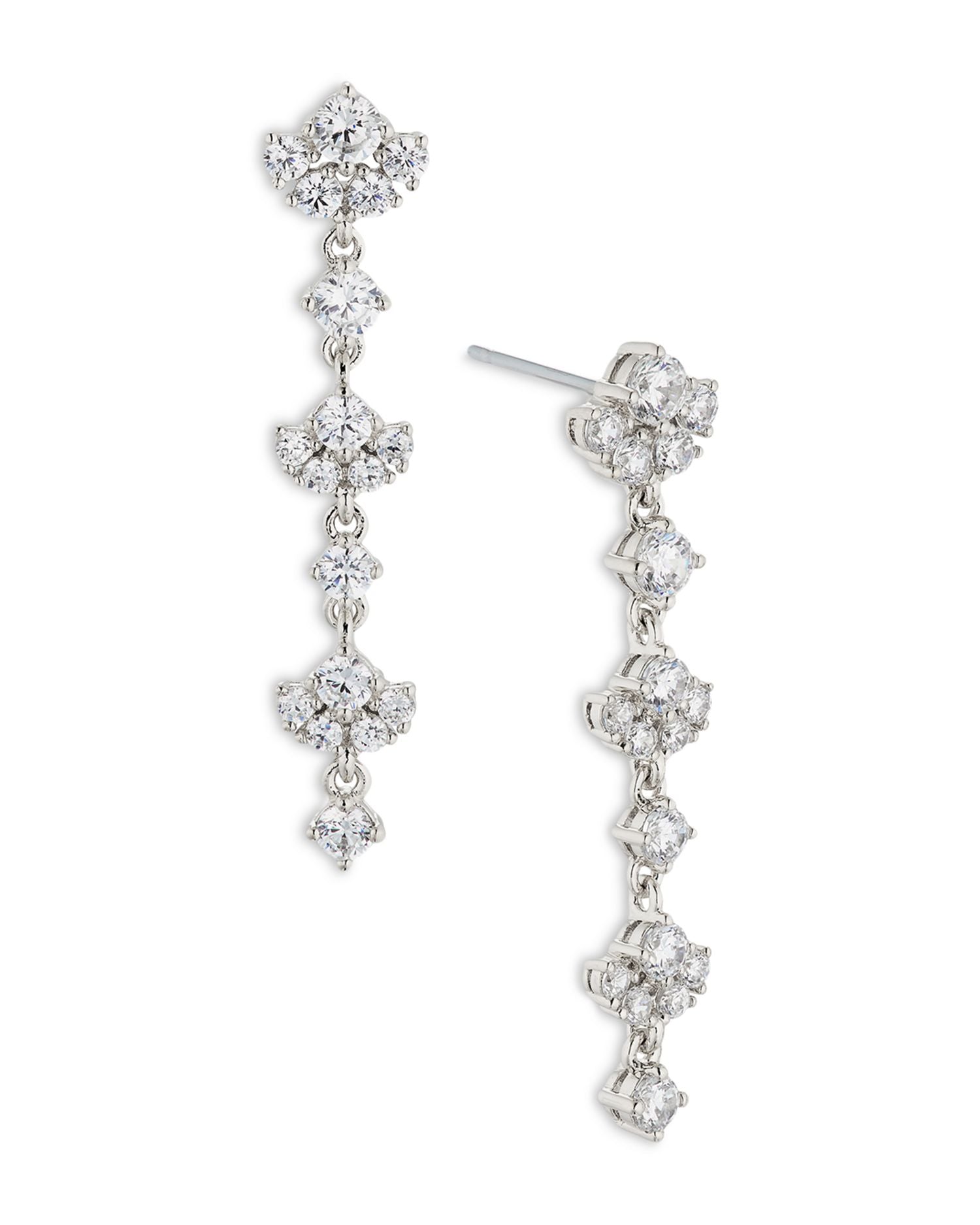 Linear Lace Drop Earrings in 18K Gold Plated or Rhodium Plated