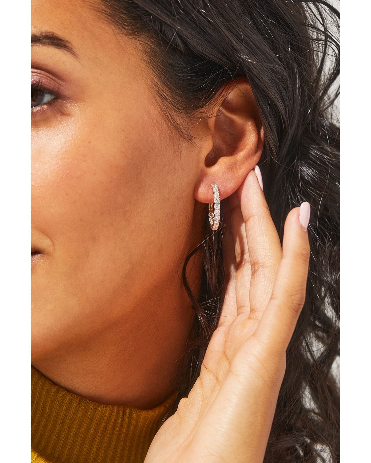 Inside Out Hoop Earrings in 18K Gold Plated or Rhodium Plated