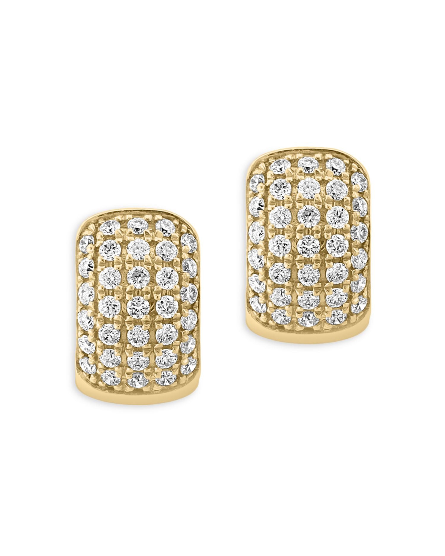 Pavé Diamond Huggie Hoop Earrings in 14K Yellow Gold, 0.55 ct. t.w.