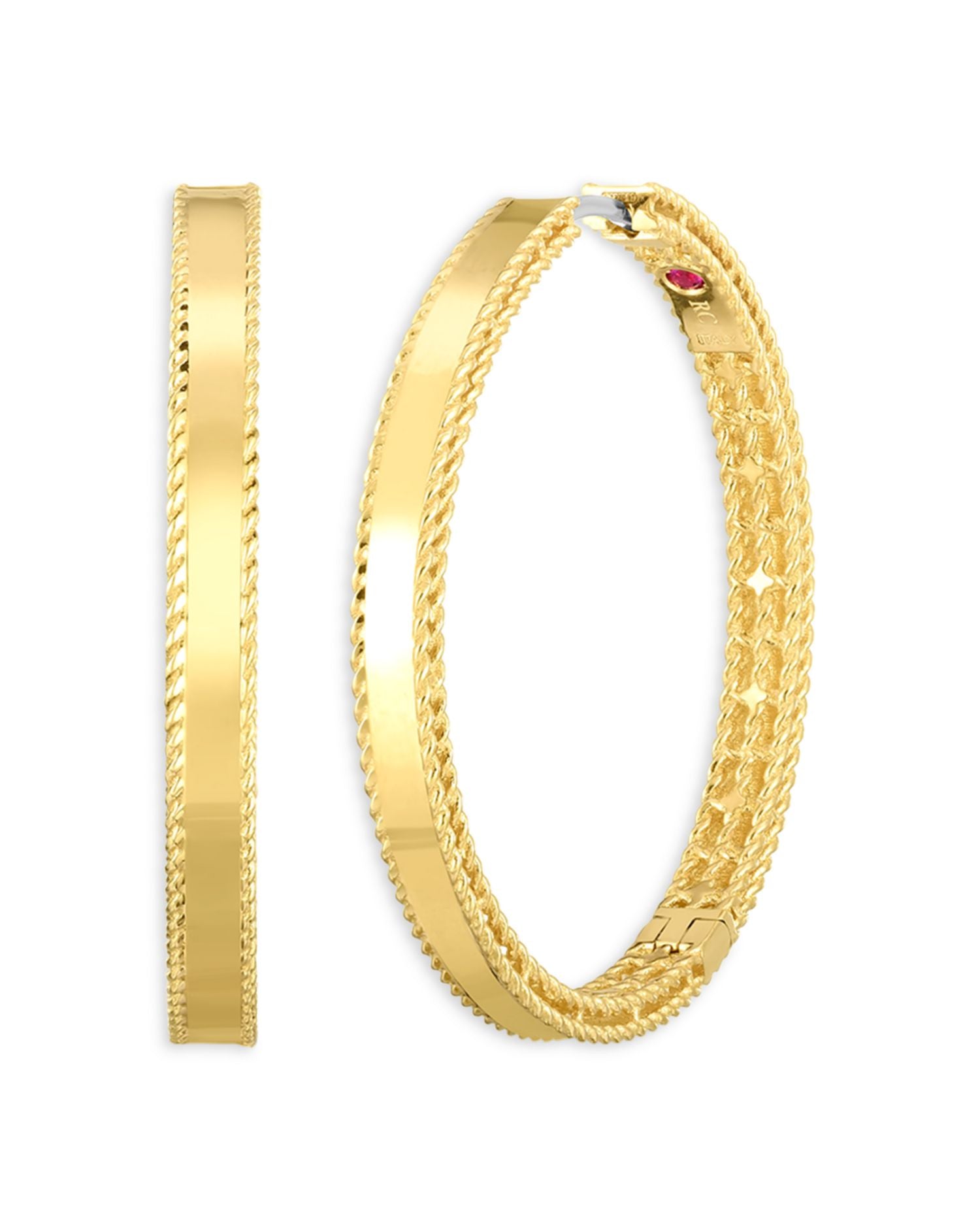 18K Yellow Gold Symphony Hoop Earrings