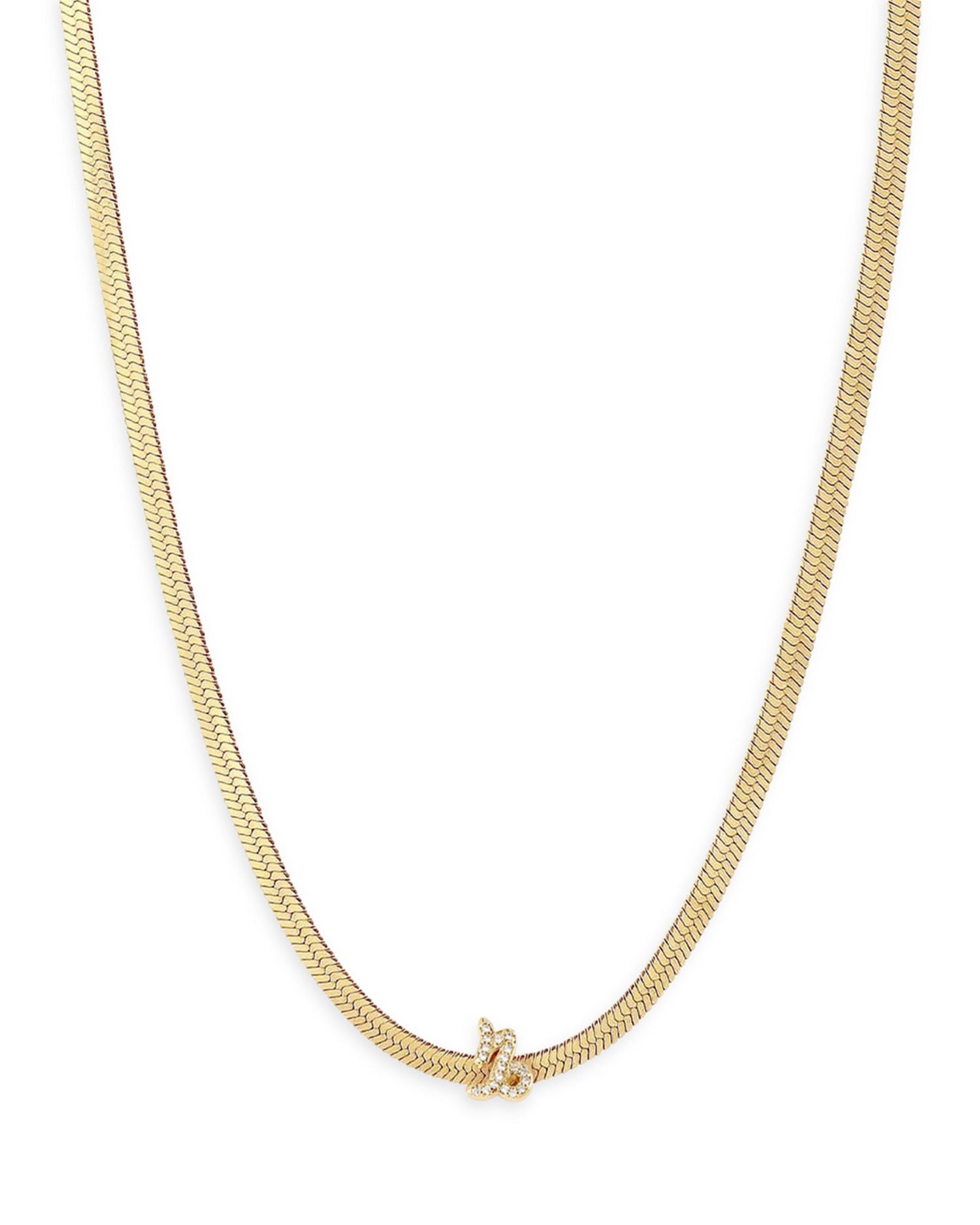 Zodiac Herringbone Necklace, 12-17'