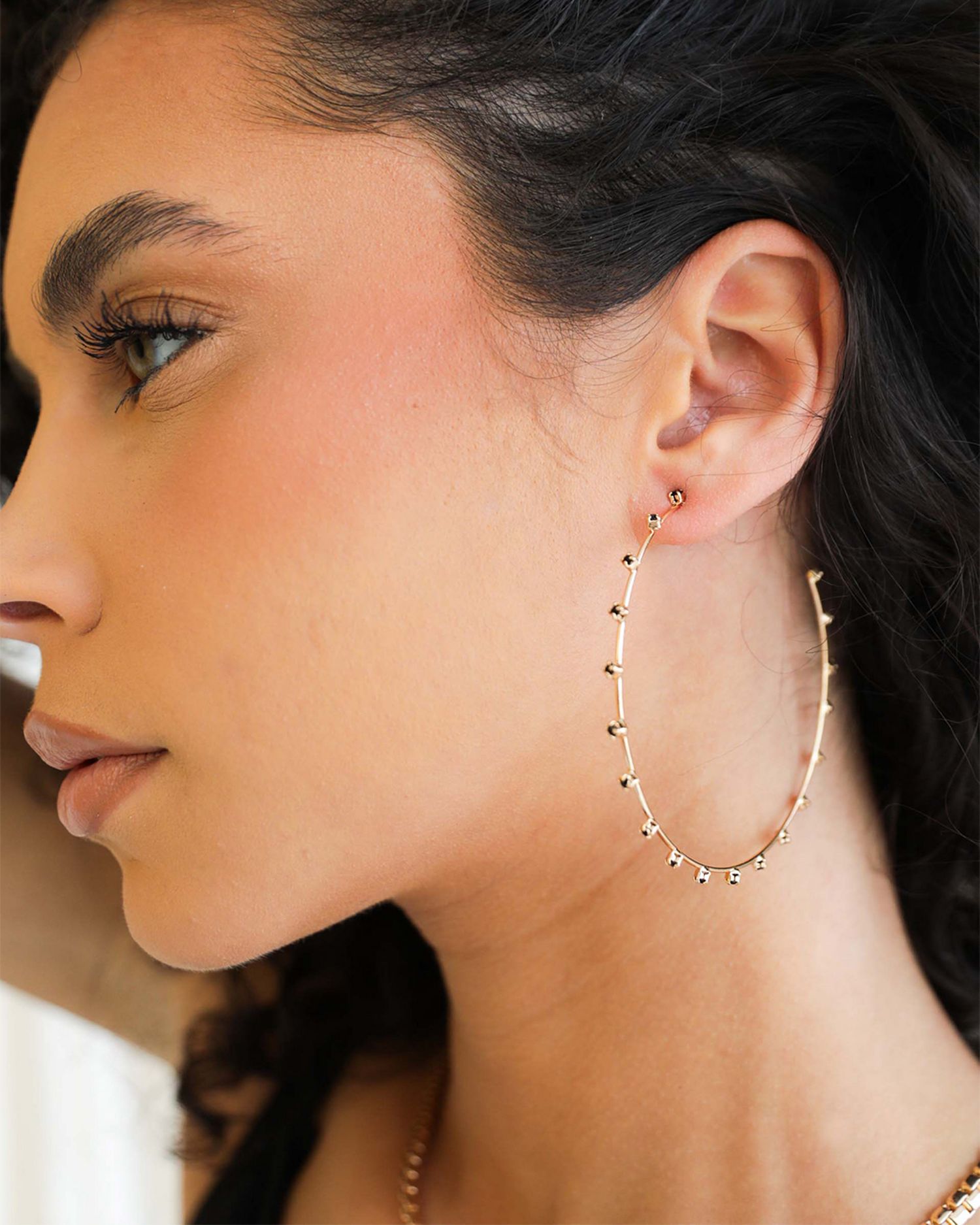 Simple Spark Hoop Earrings in 18K Gold Plated