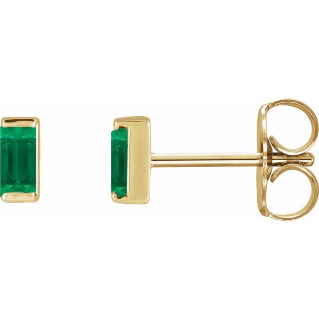 Emerald-Cut Lab-grown Diamond Earrings in 14K Yellow Gold