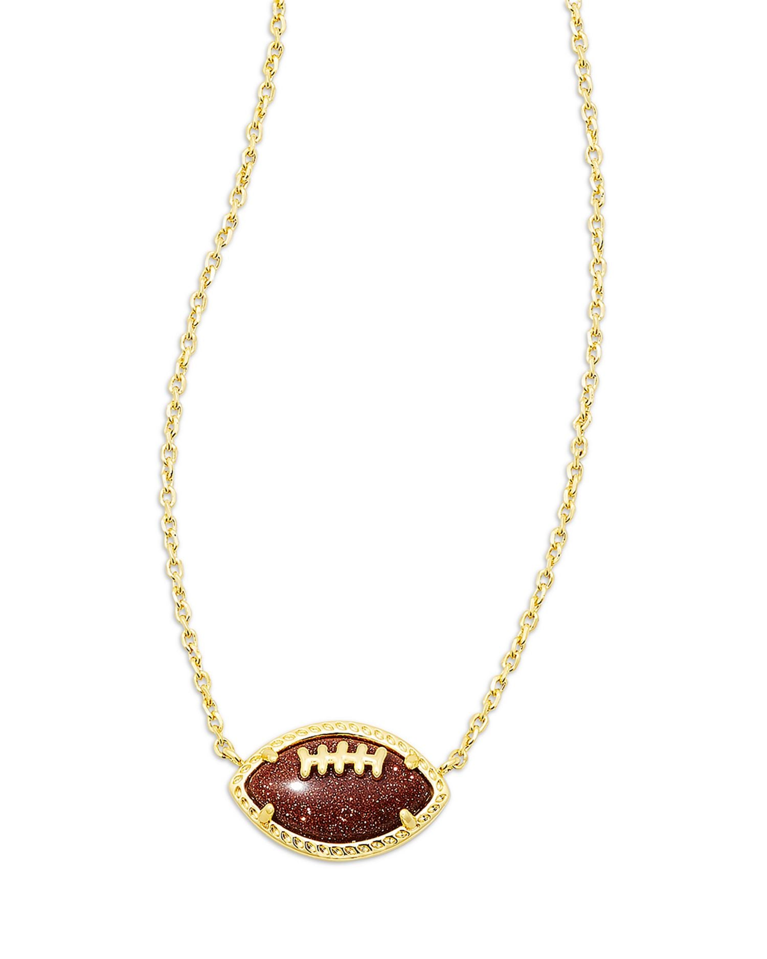 Stone Football Pendant Necklace, 19'