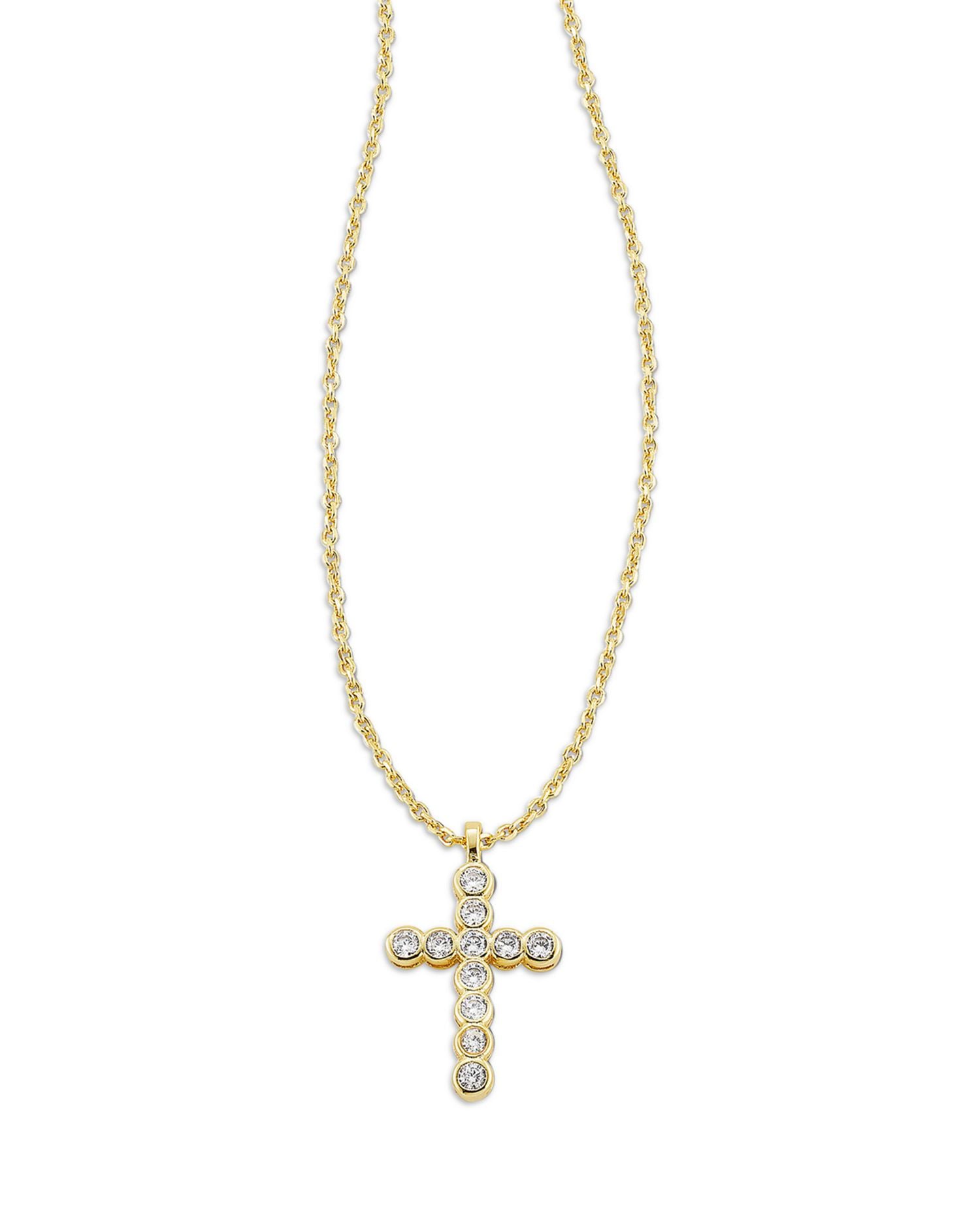 Crystal Cross Pendant Necklace, 19'