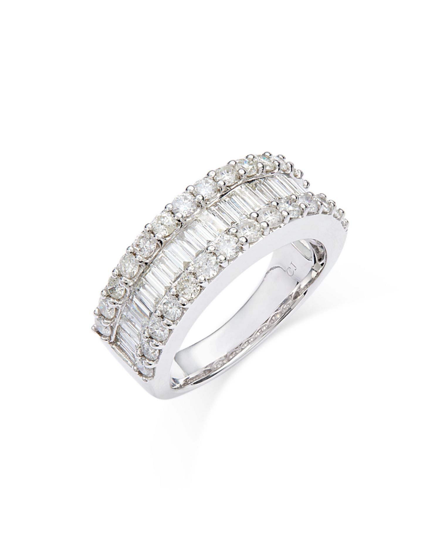 Diamond Baguette & Round Band in 14K White Gold, 2.15 ct. t.w.