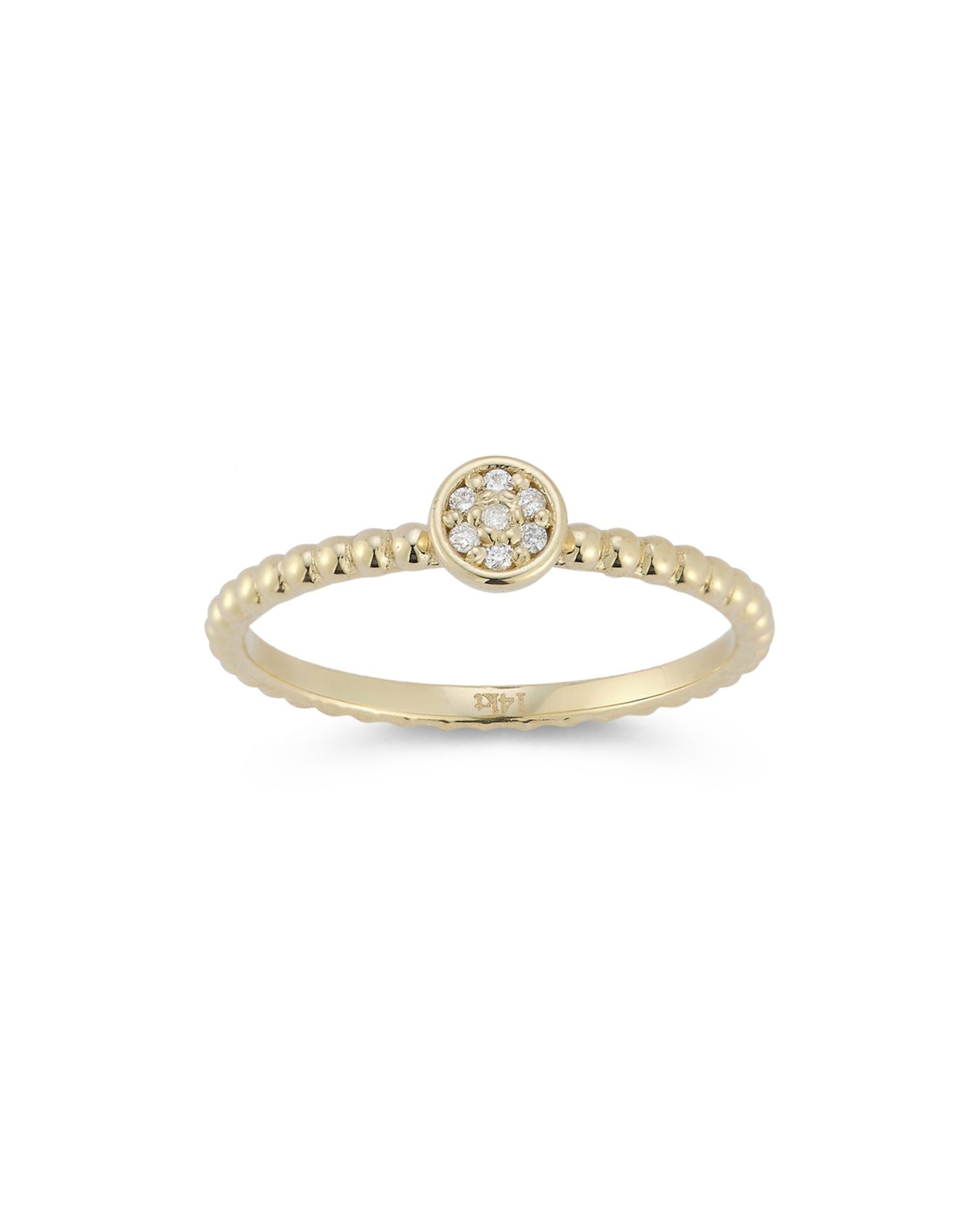 14K Yellow Gold Diamond Mini Cluster Ring