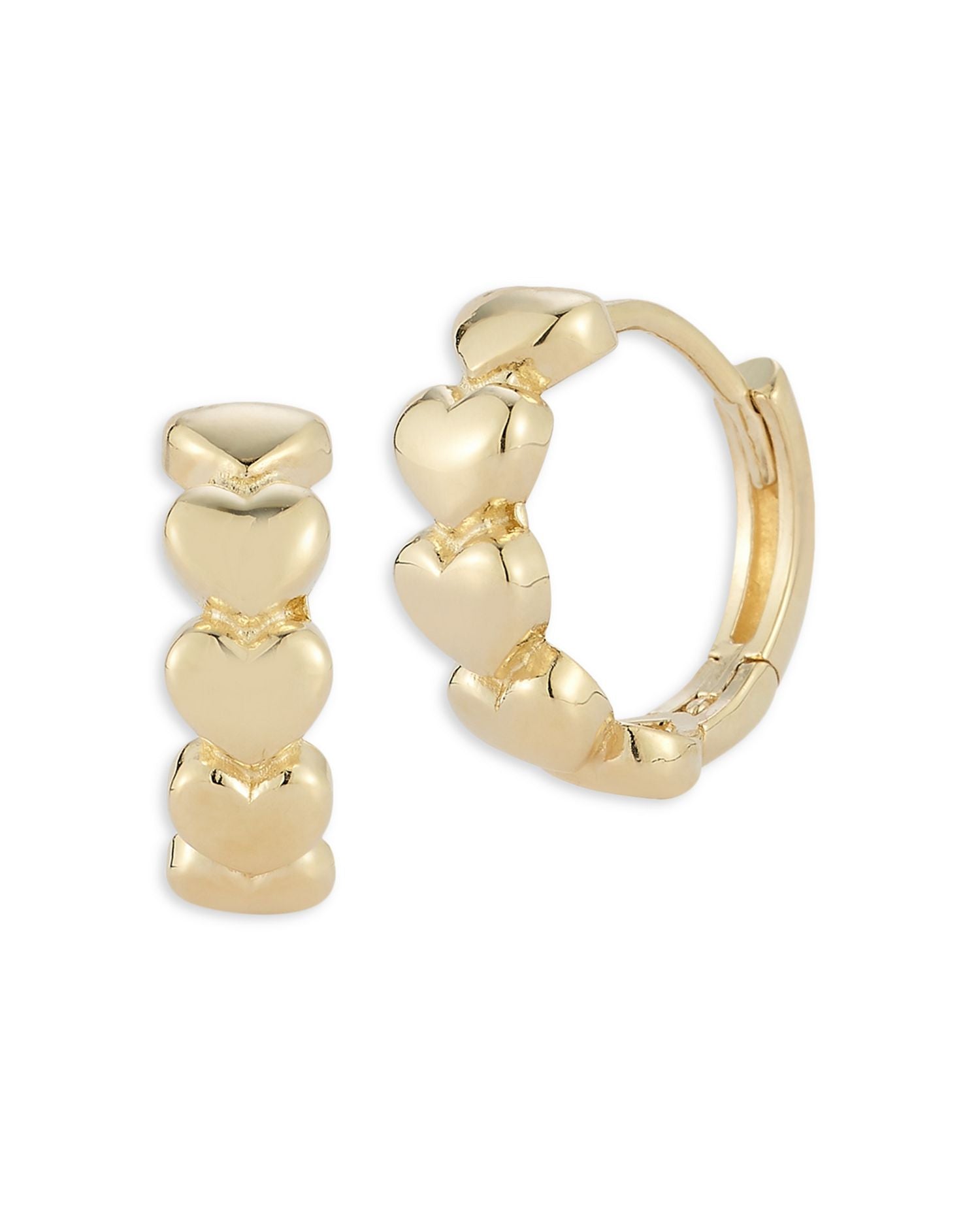 Polished Heart Huggie Hoop Earrings