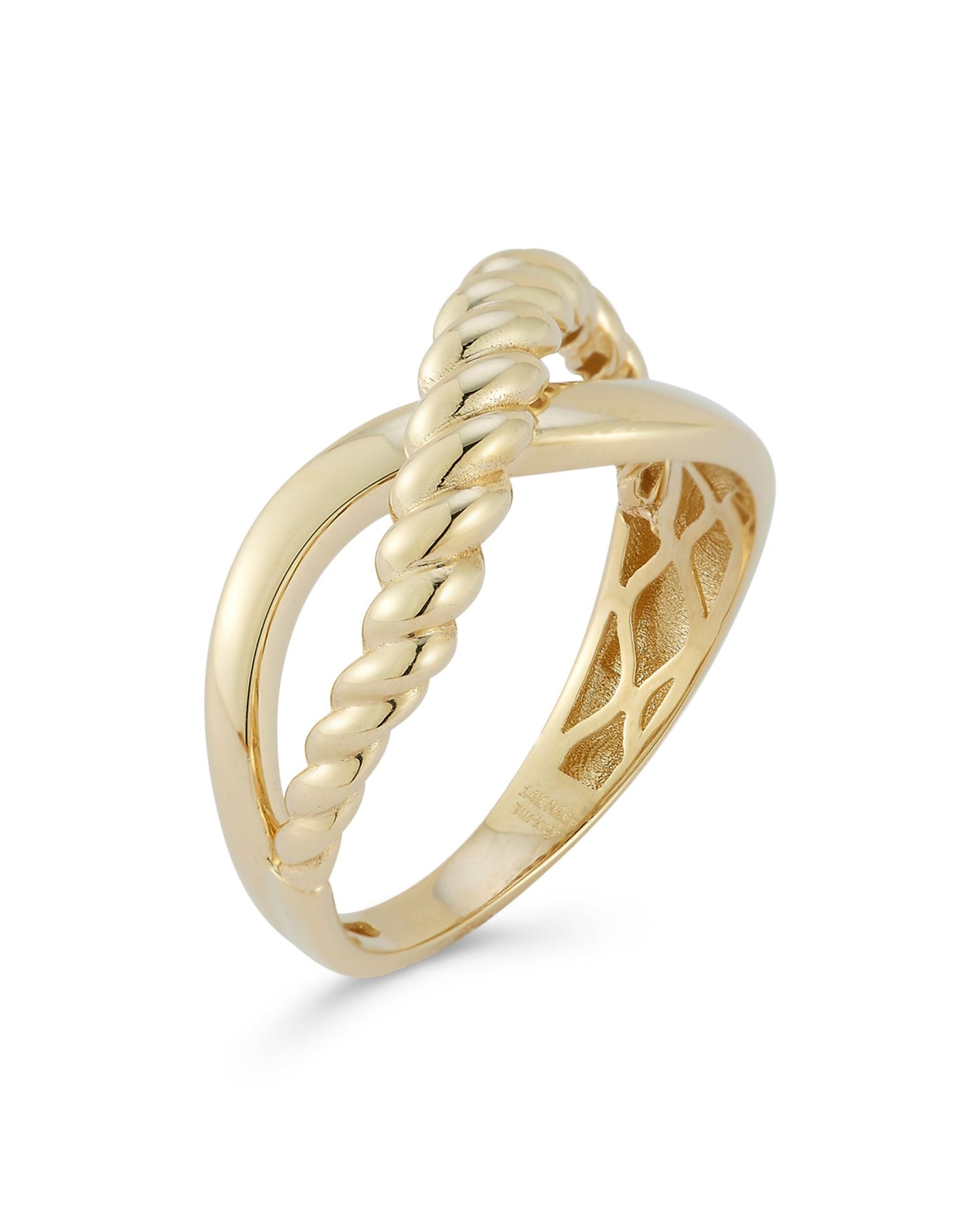 Criss Cross Ring in 14K Yellow Gold