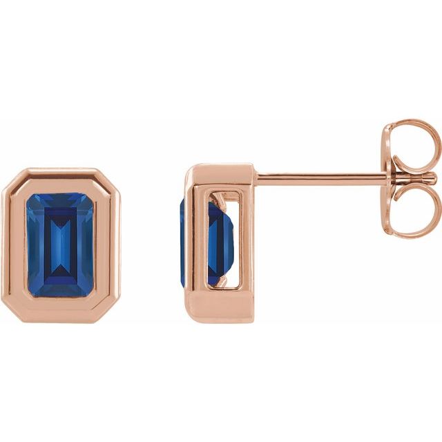Lab-grown Diamond Solitaire Earrings in 14K Rose Gold