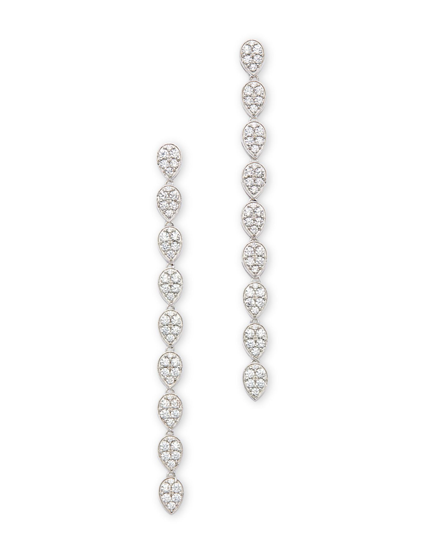 Diamond Linear Drop Earrings in 14K White Gold, 1.50 ct. t.w.