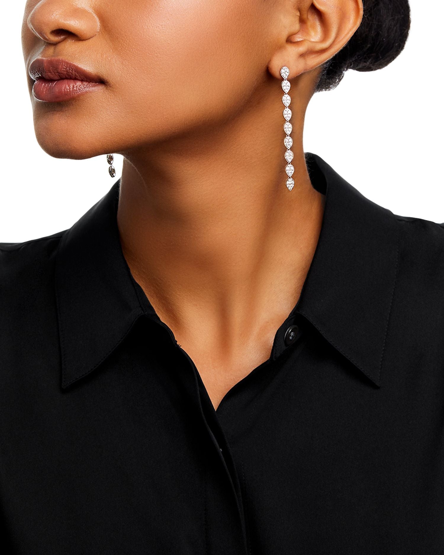 Diamond Linear Drop Earrings in 14K White Gold, 1.50 ct. t.w.