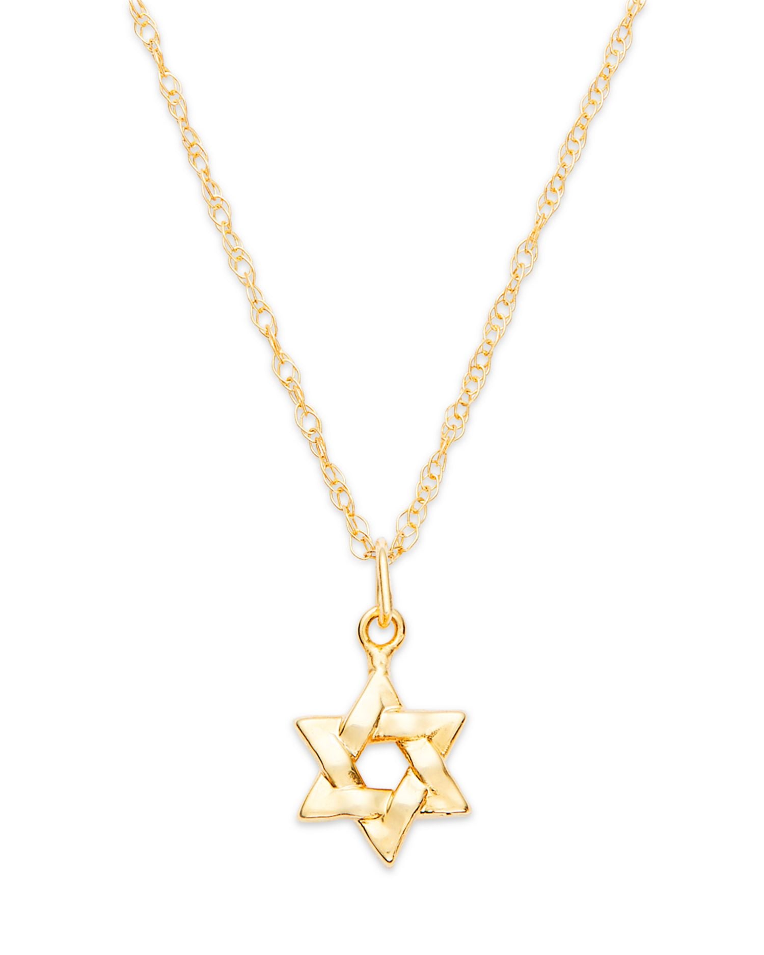 Star of David Pendant Necklace in 14K Yellow Gold, 18'