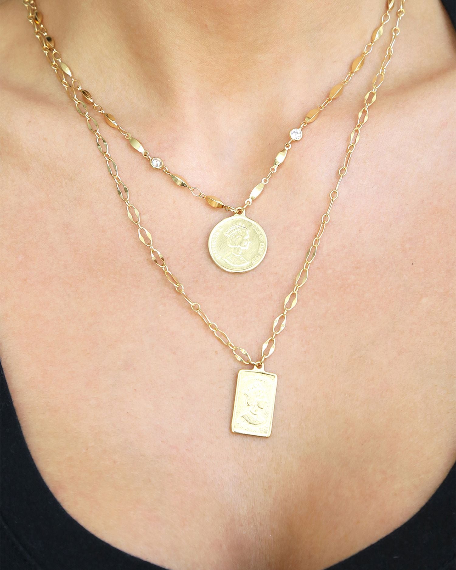 Medallions of Mine Layered Coin Necklace Set, 12'-16'