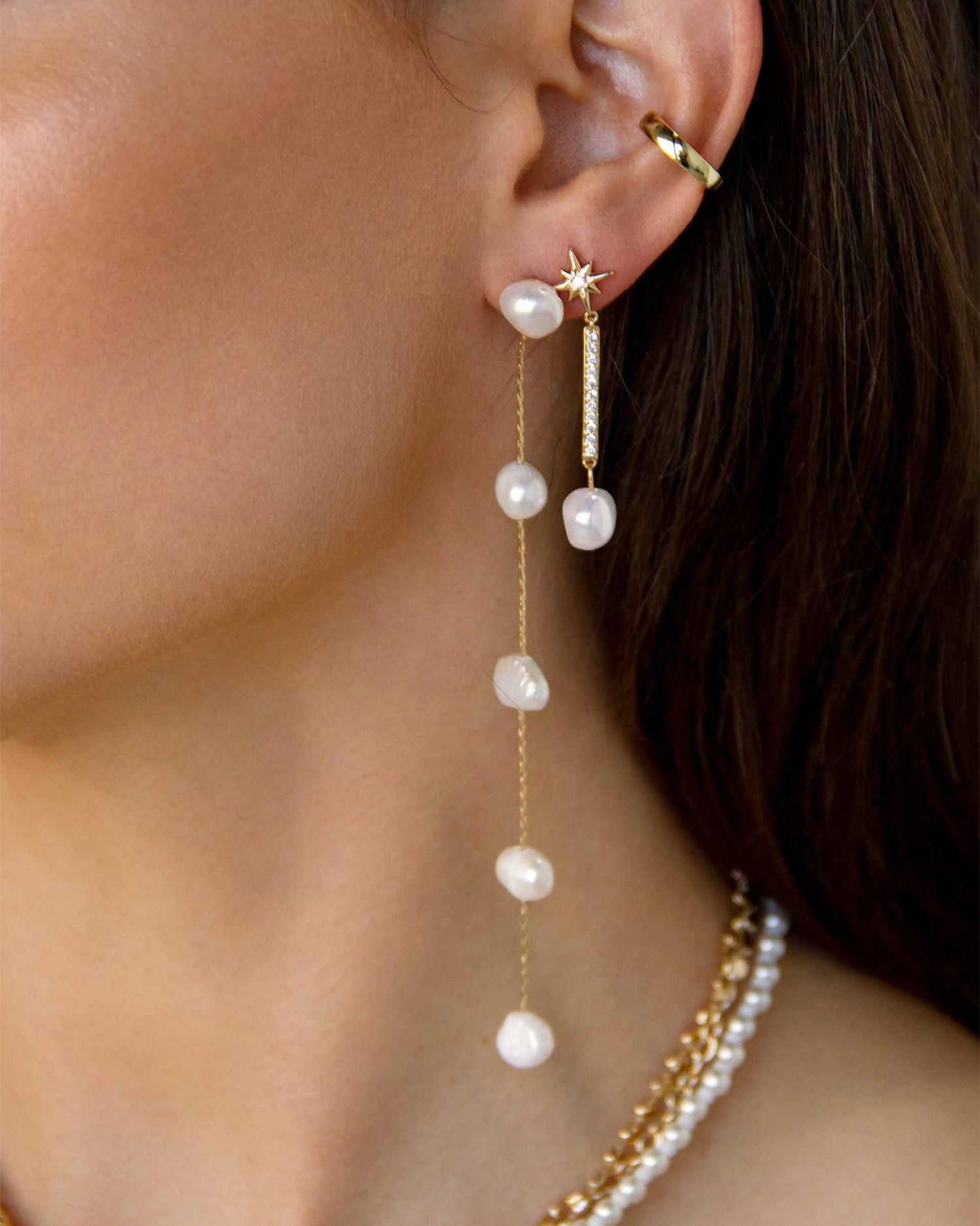 Cultured Freshwater Pearl Delicate Drop Earrings