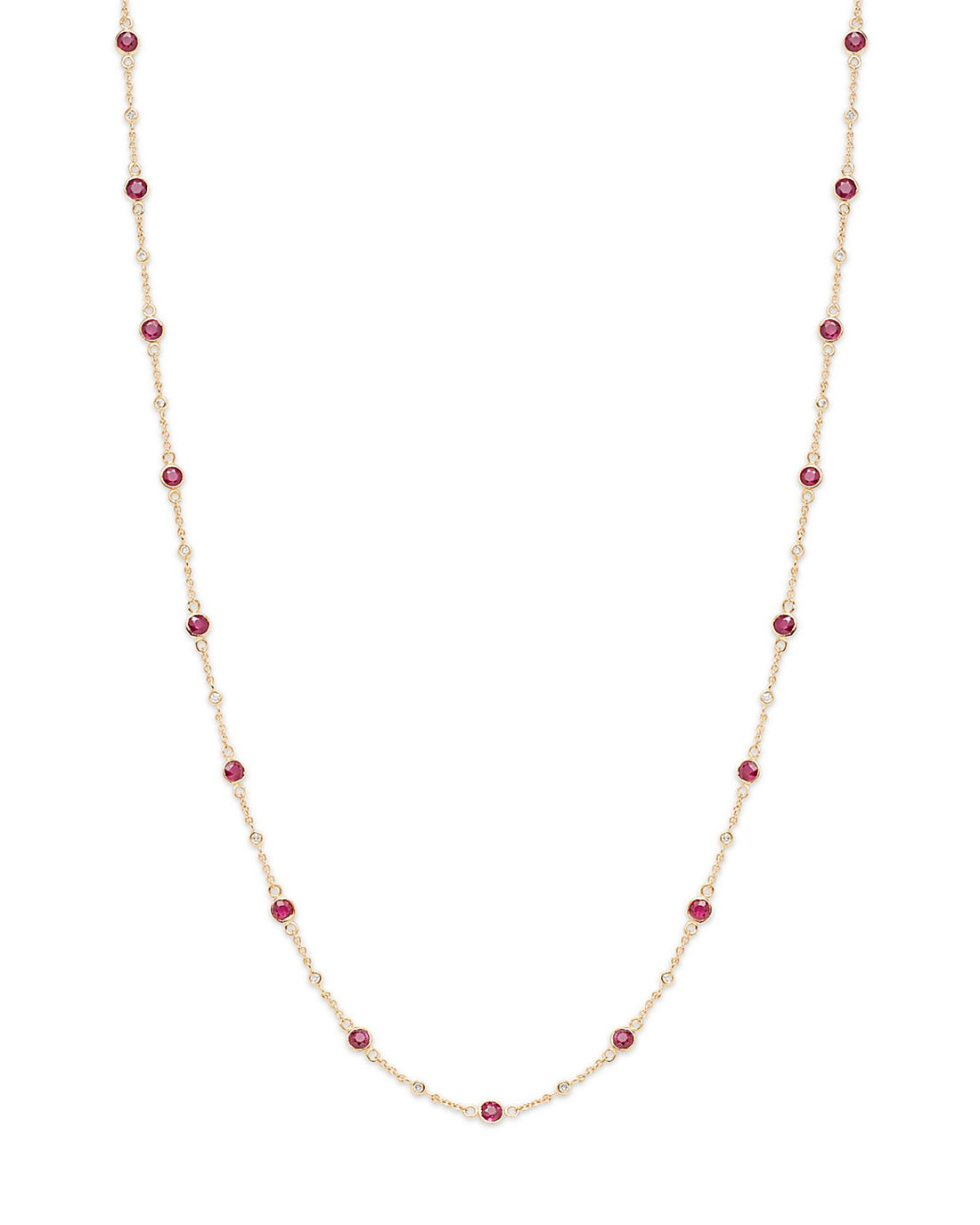 Precious Gemstone & Diamond Bezel Station Collar Necklace Collection in 14K Yellow Gold, 16-18'