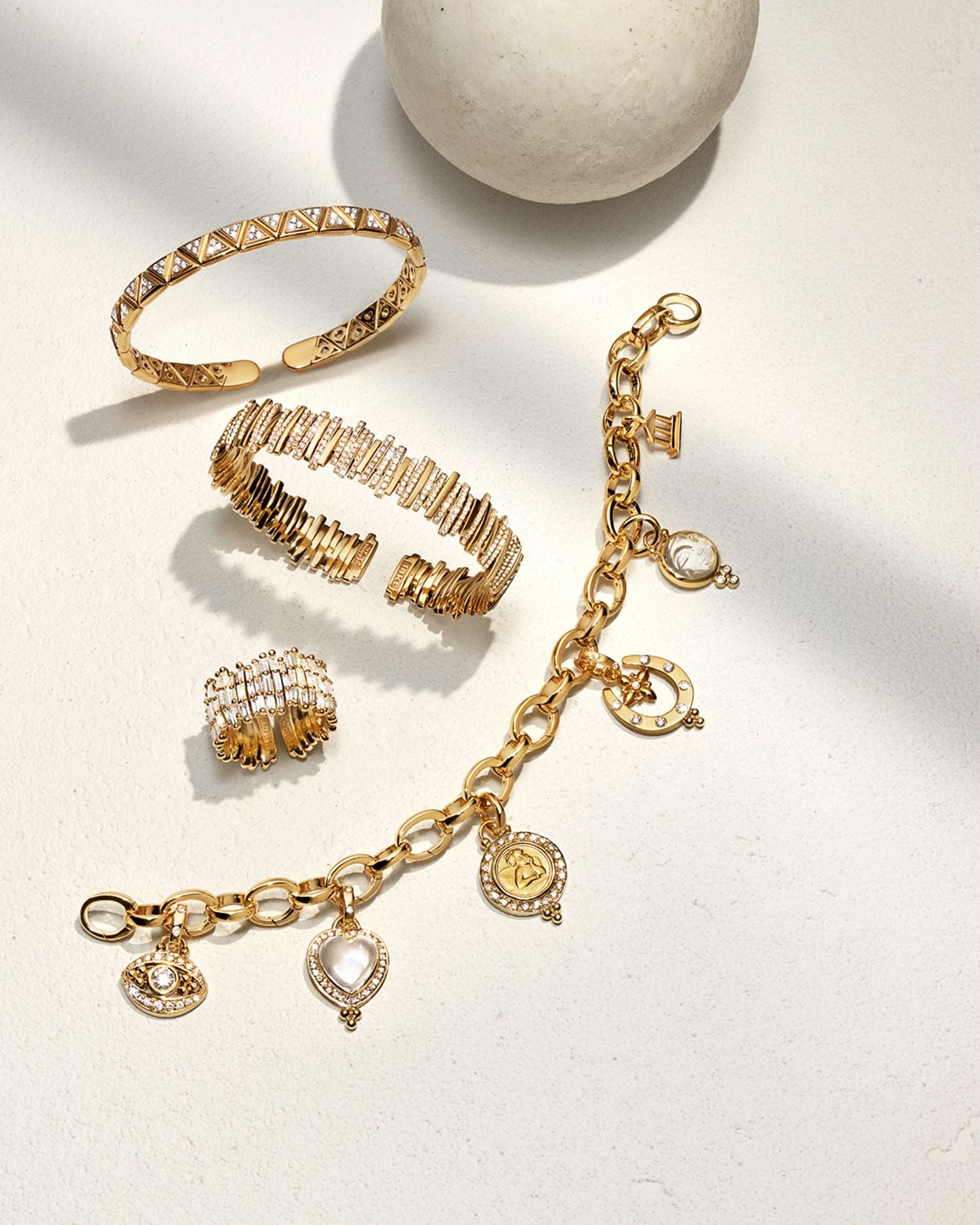 18K Rock Crystal & Diamond Heart Pendant