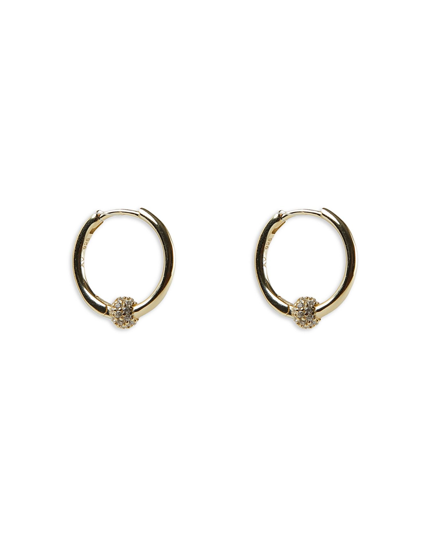 Pavé Ball Hoop Earrings