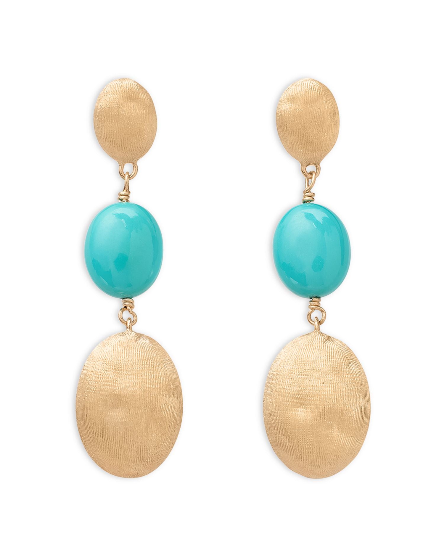 18K Yellow Gold Siviglia Turquoise Drop Earrings