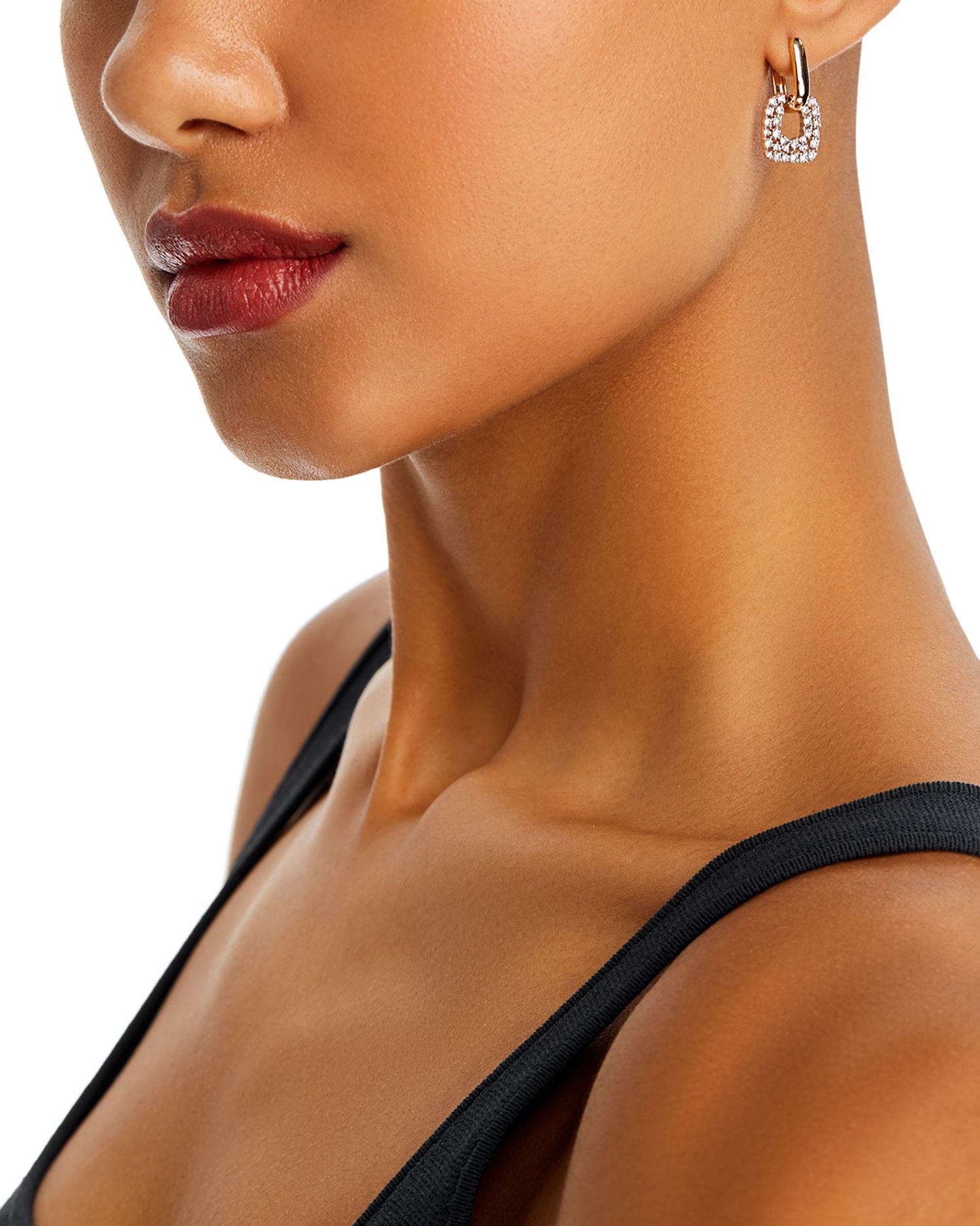 Diamond Door Knocker Drop Earrings in 14K White & Yellow Gold, 0.95 ct. t.w.