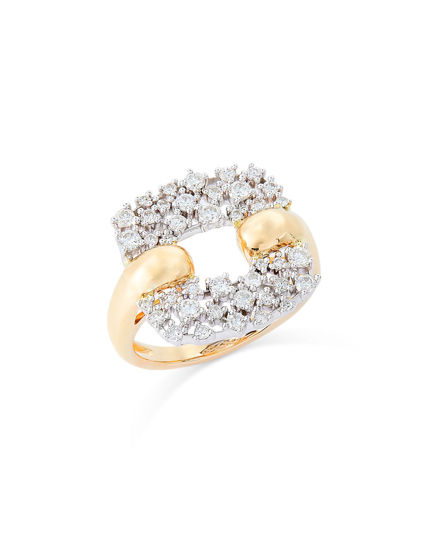 Diamond Open Cluster Ring in 14K White & Yellow Gold, 0.75 ct. t.w.