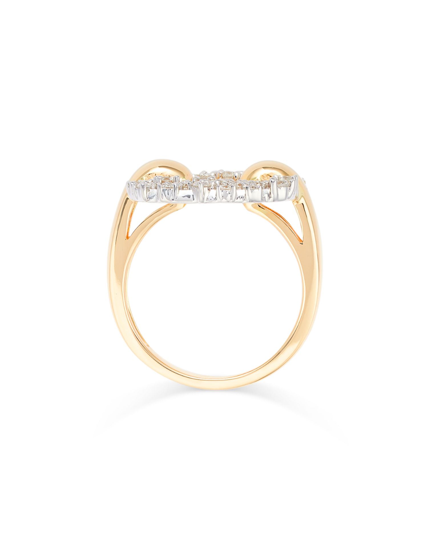Diamond Open Cluster Ring in 14K White & Yellow Gold, 0.75 ct. t.w.