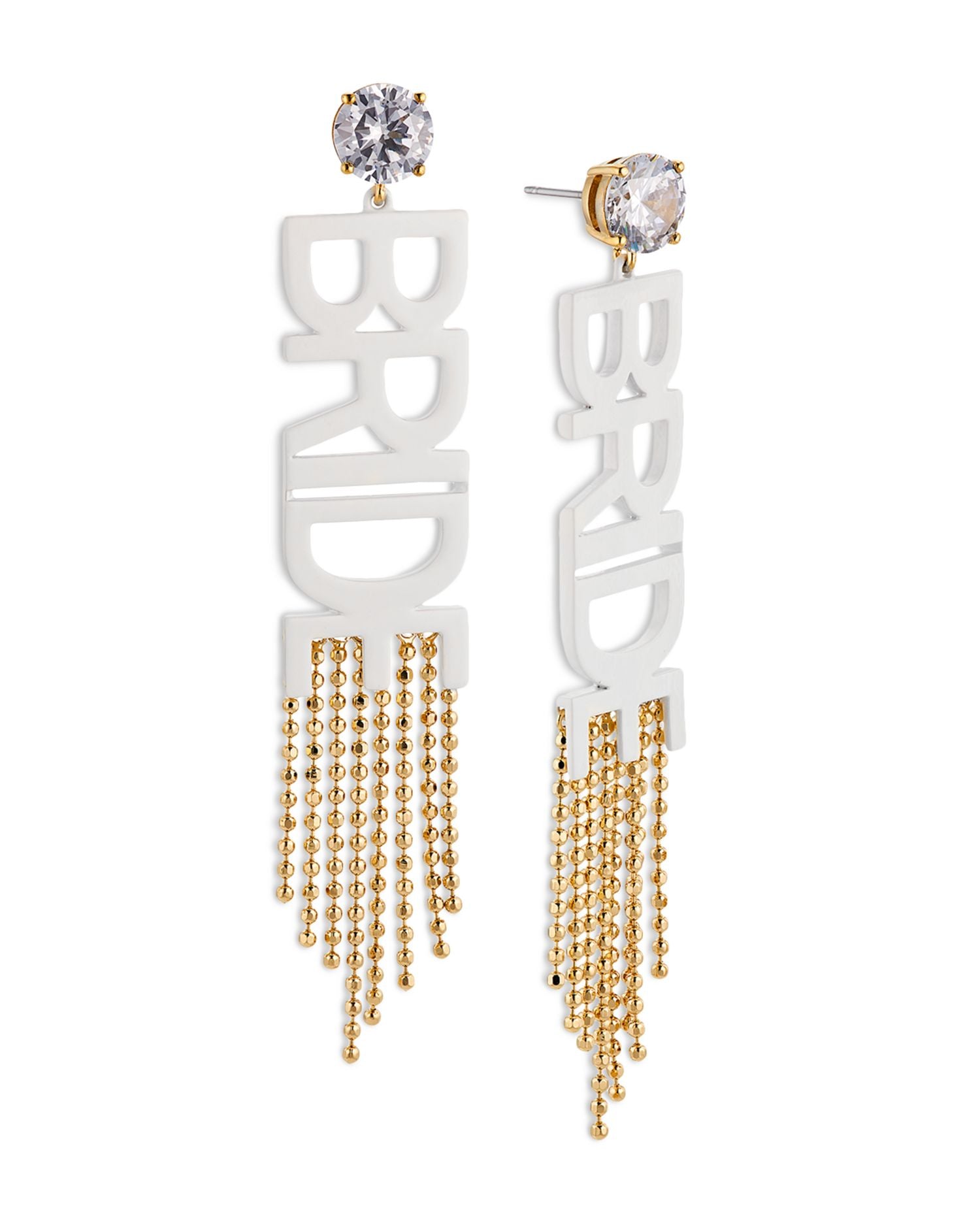 Bride Crystal Fringe Earrings