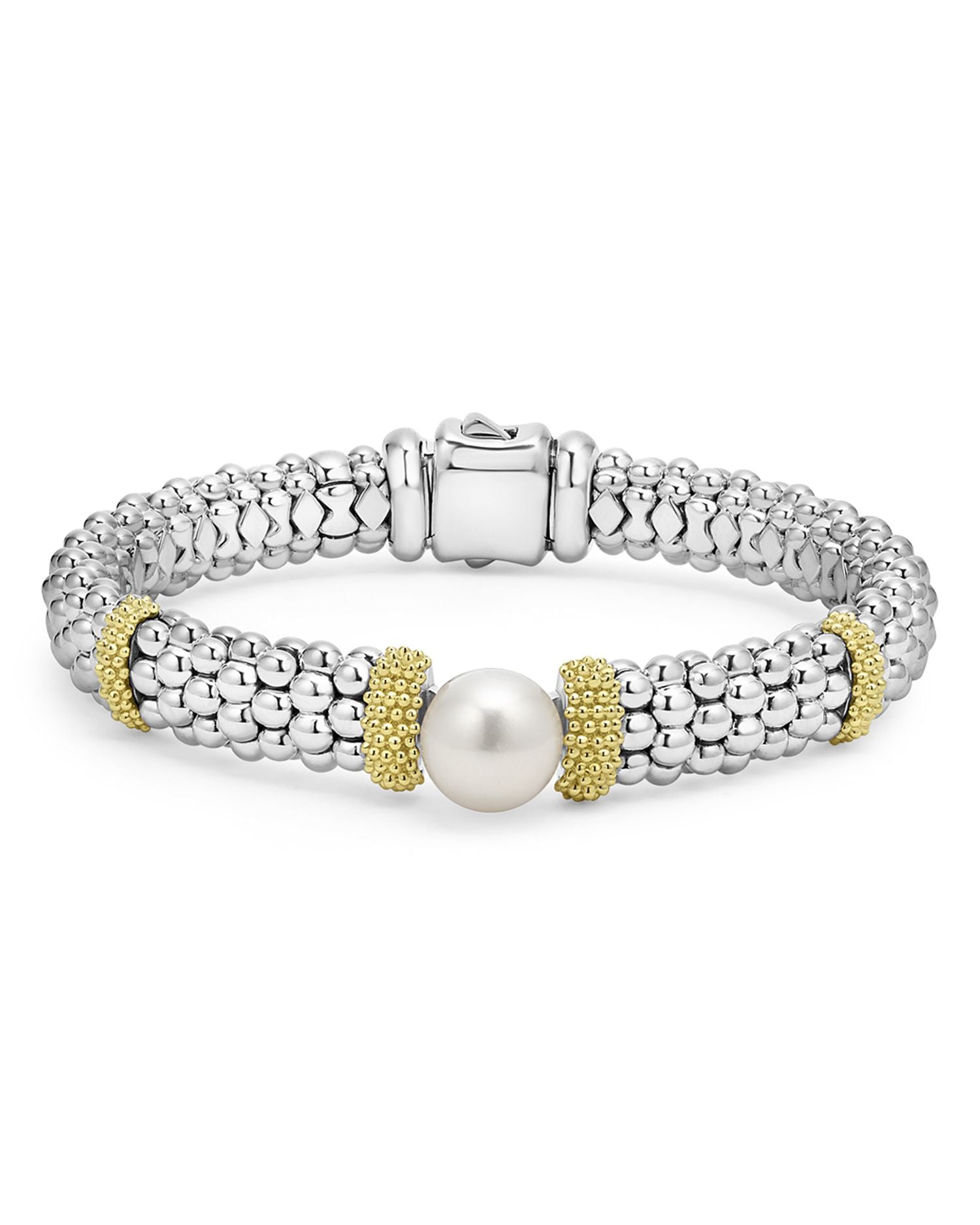 18K Yellow Gold & Sterling Silver Luna Cultured Freshwater Pearl Caviar Bead Bracelet