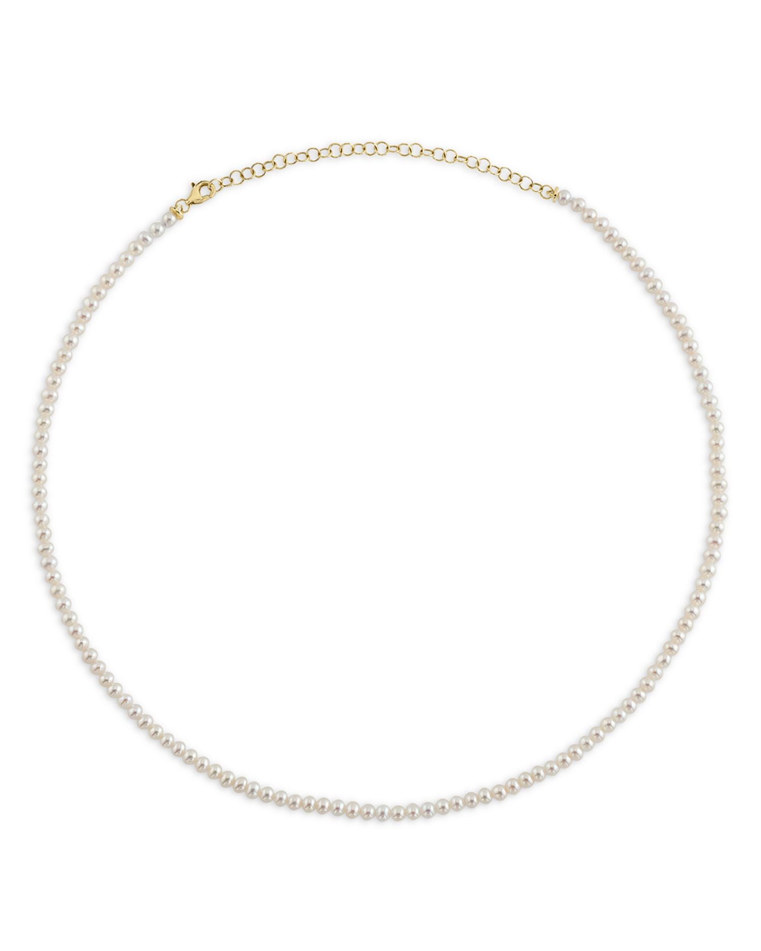 14K Yellow Gold Cultured Freshwater Pearl Collar Necklace, 18-21"