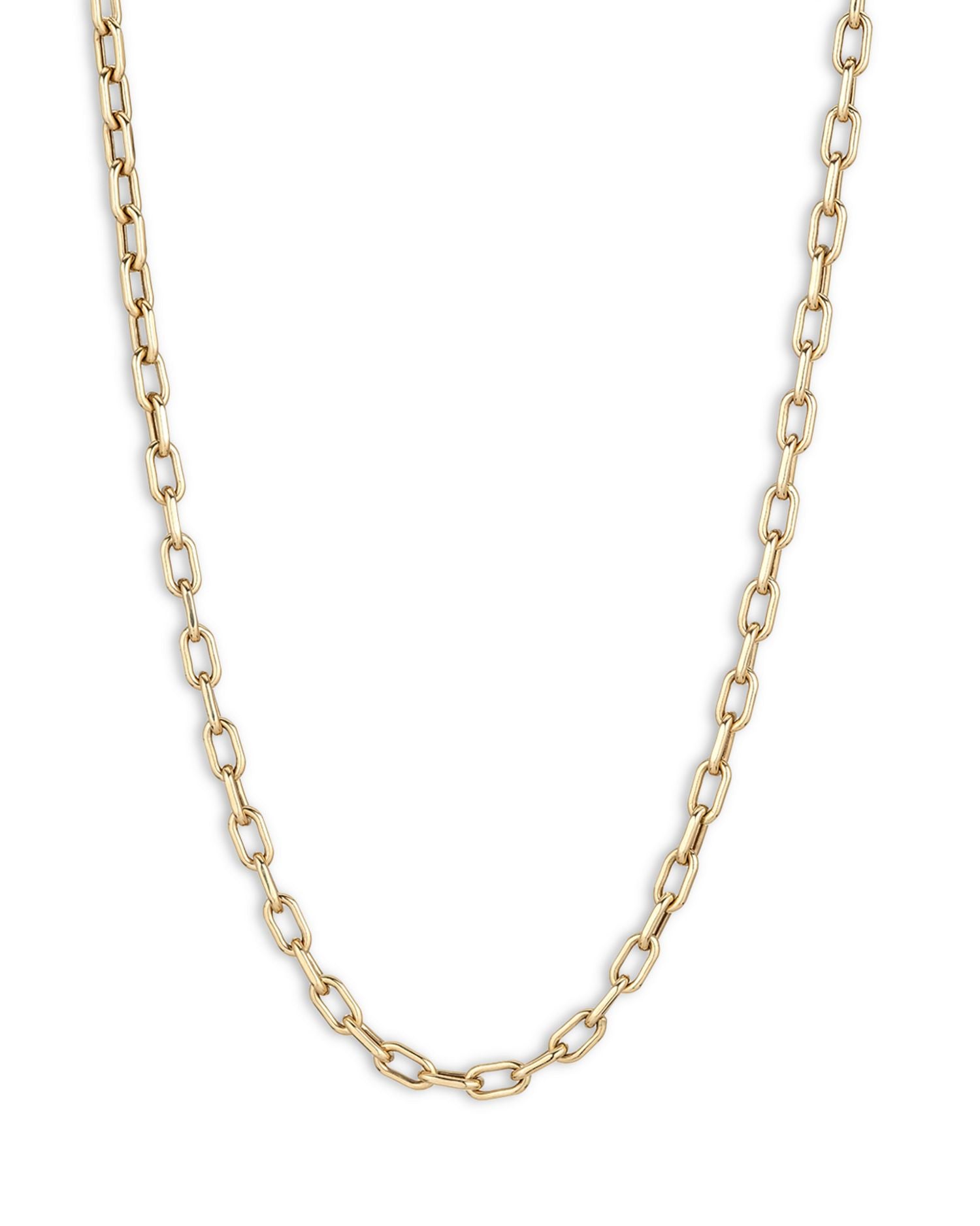 14K Yellow Gold Italian Link Chain Necklace, 18'