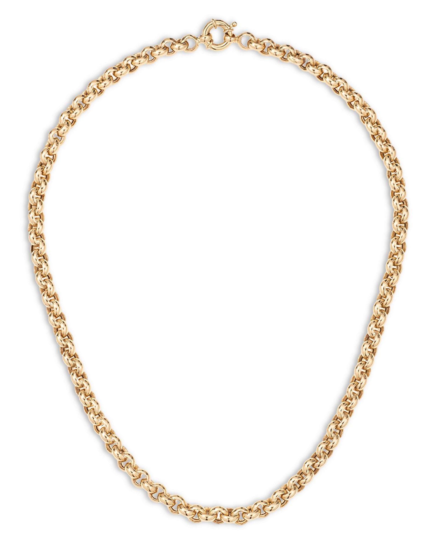 14K Yellow Gold Chunky Rolo Link Chain Necklace, 16'