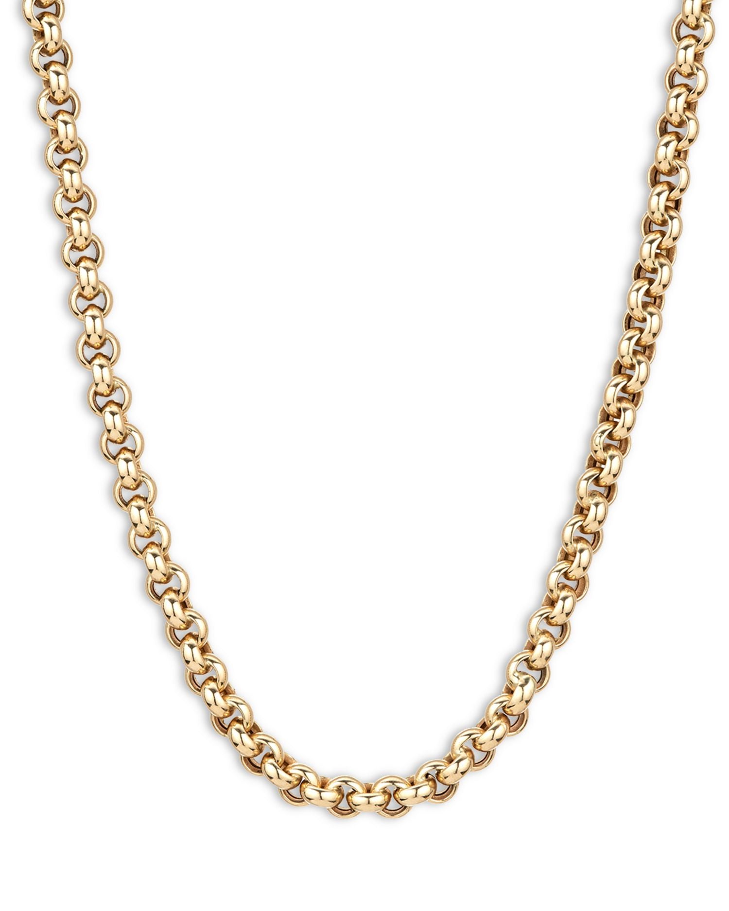 14K Yellow Gold Chunky Rolo Link Chain Necklace, 18'