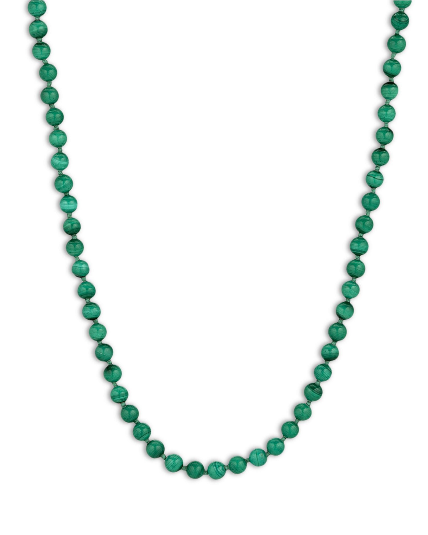Malachite Bead Collar Necklace, 16"