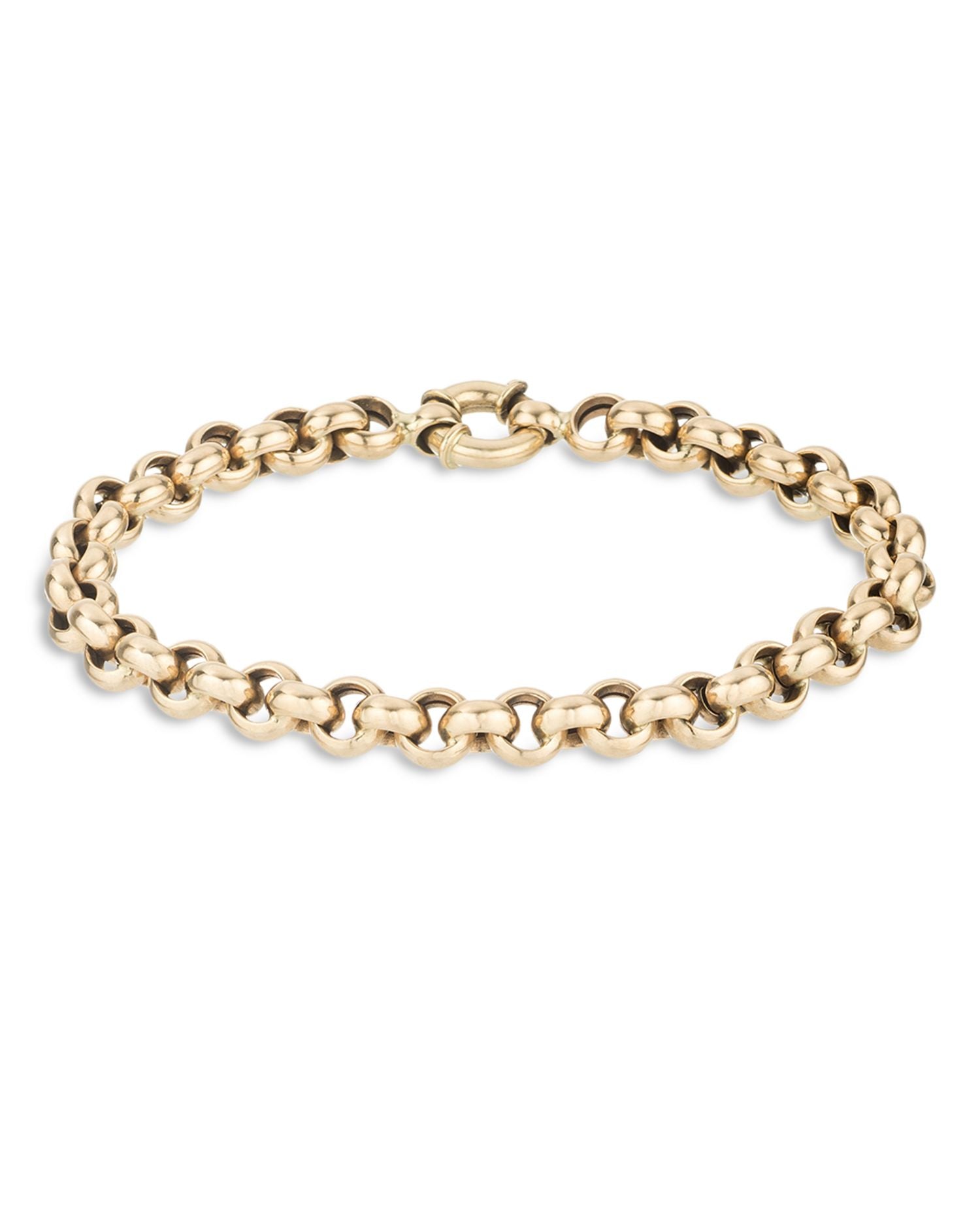 14K Yellow Gold Rolo Link Chain Bracelet