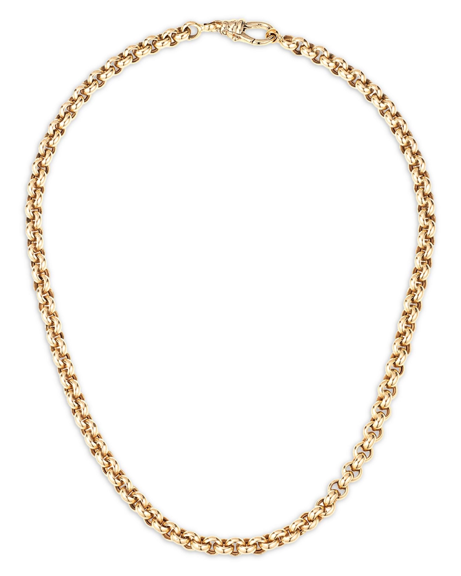 14K Yellow Gold Chunky Rolo Link Chain Necklace, 18'
