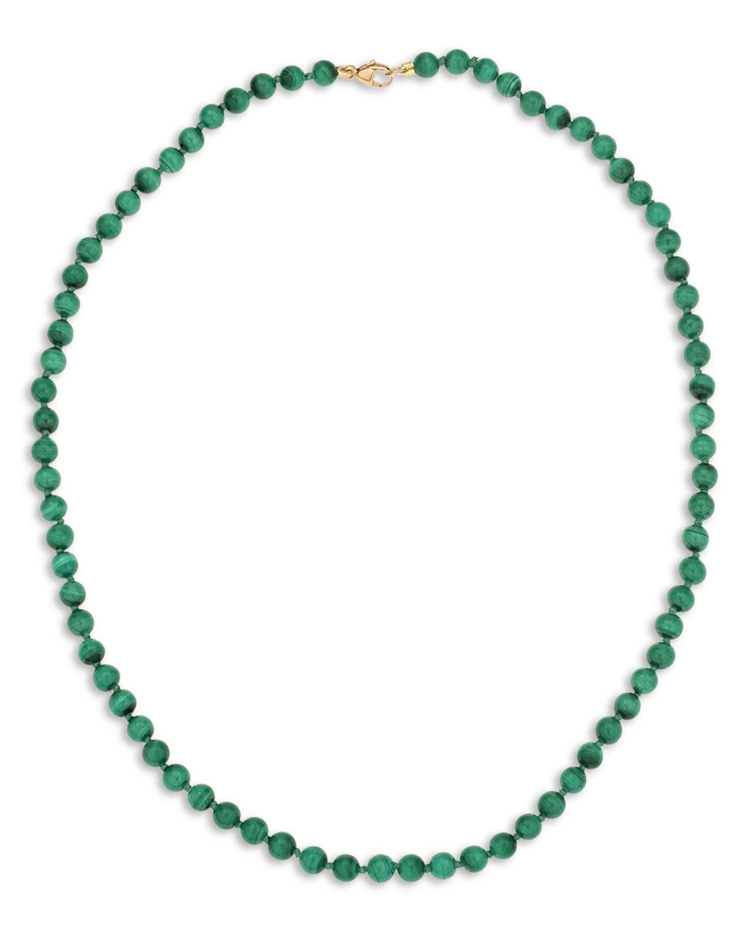Malachite Bead Collar Necklace, 16"