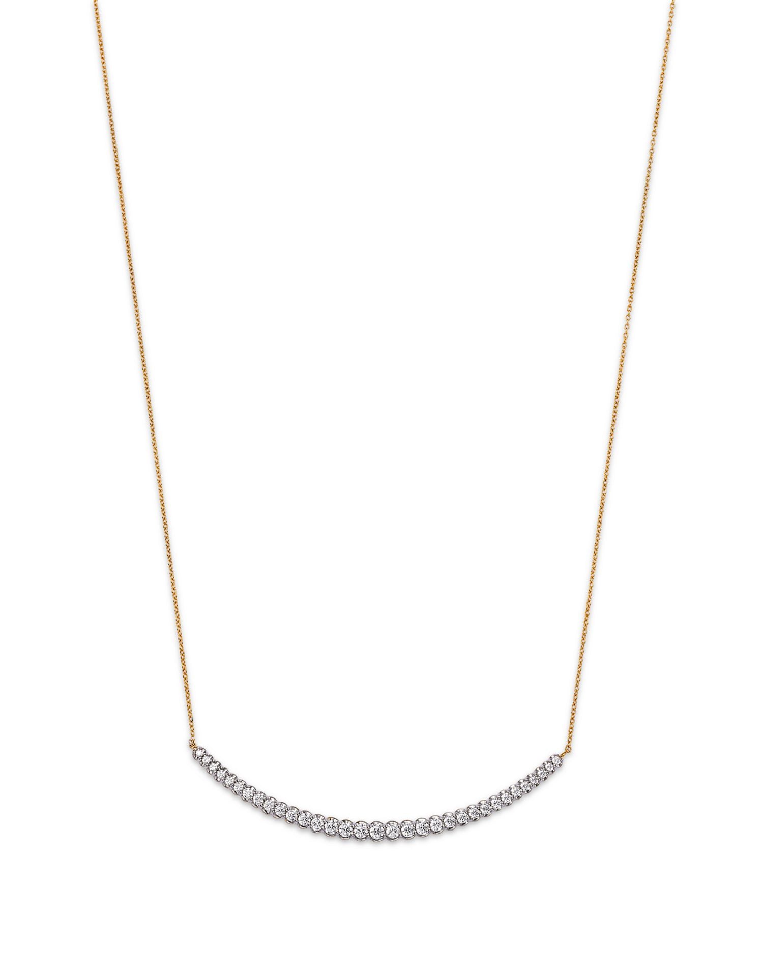 Diamond Graduated Bar Necklace in 14K Yellow Gold, 1.0 ct. t.w.