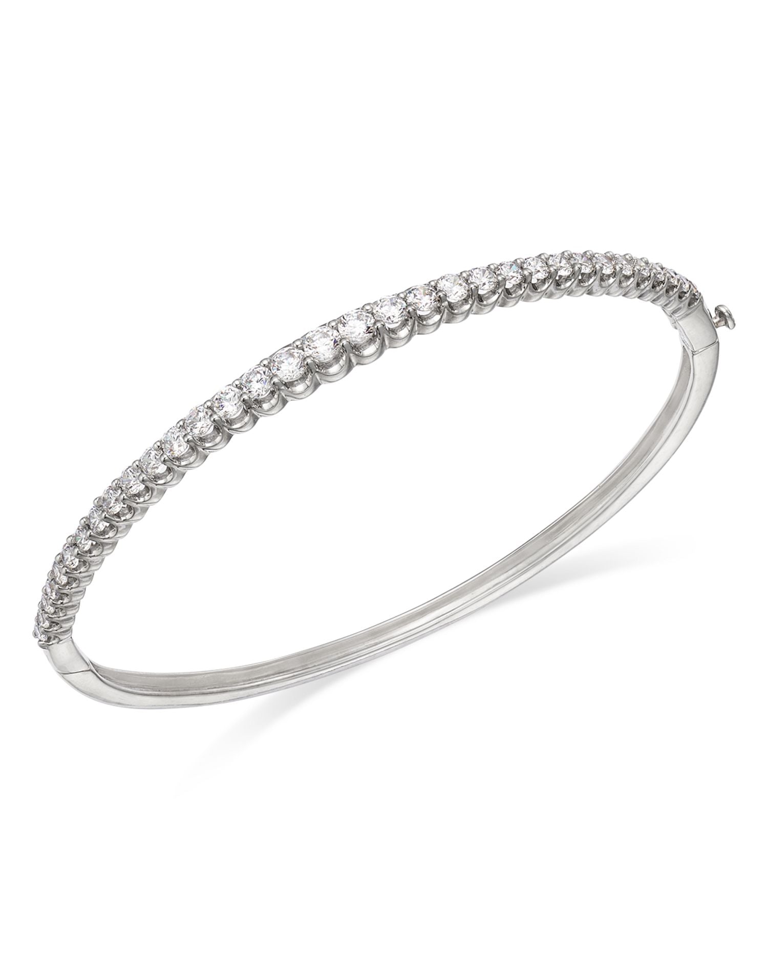 Diamond Graduated Bangle Bracelet in 14K White Gold, 2.0 ct. t.w.