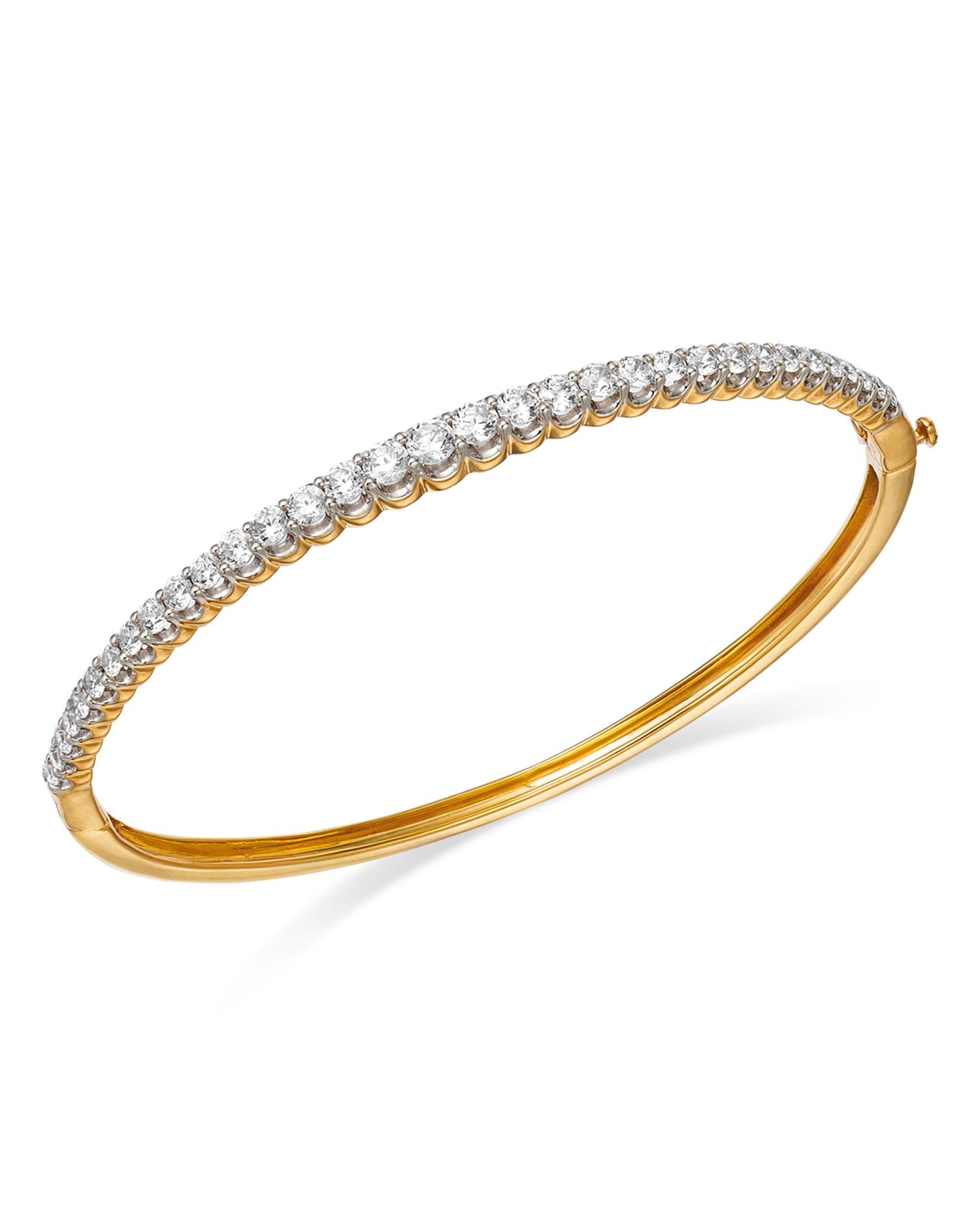 Diamond Graduated Bangle Bracelet in 14K Yellow Gold, 2.0 ct. t.w.